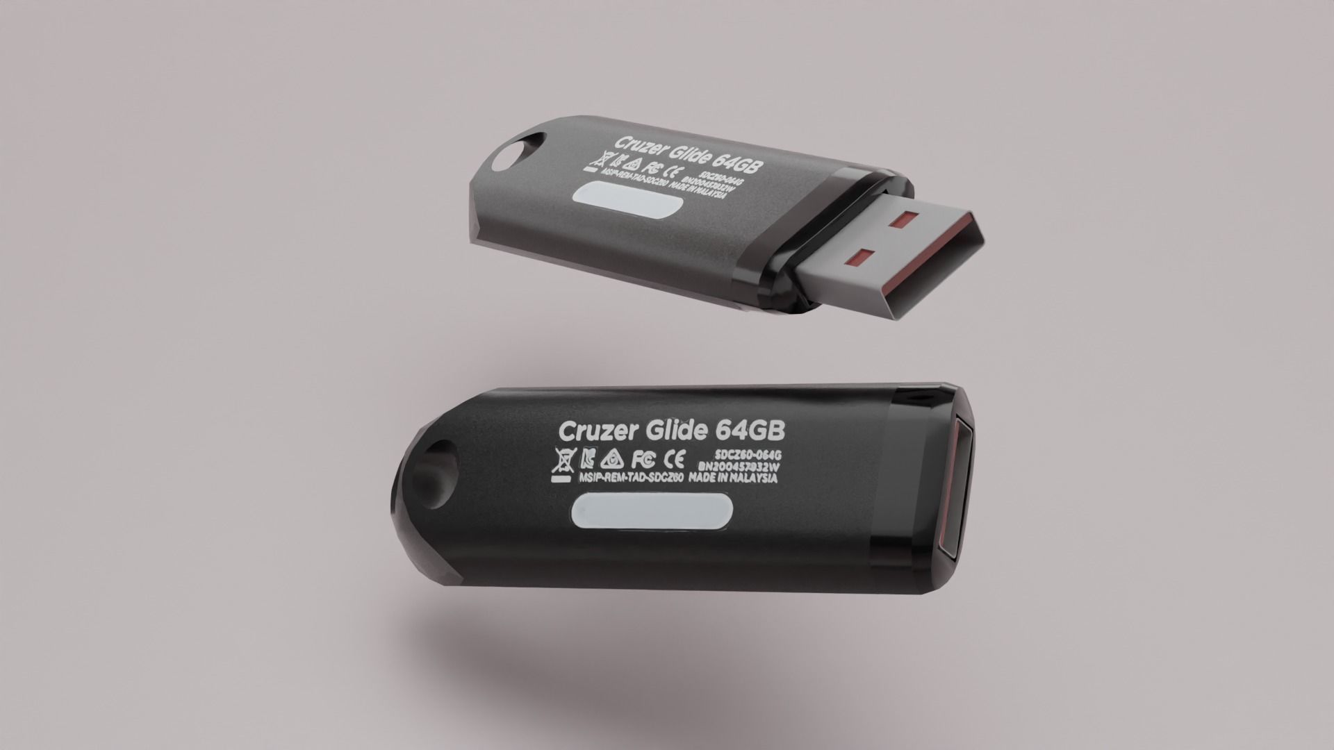 USB Memory Stick- Pendrive Low-poly 3D model_1