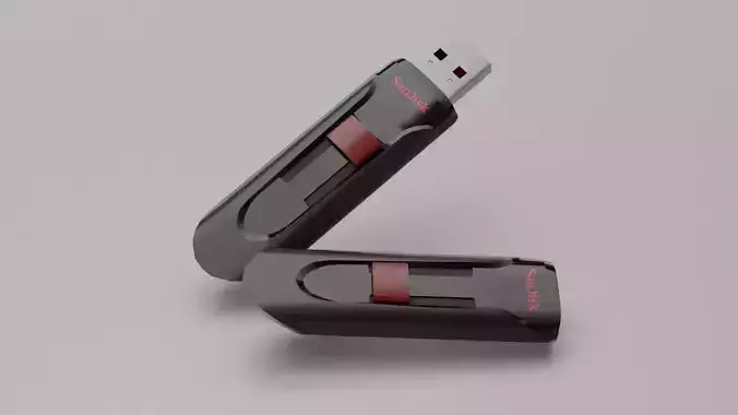 USB Memory Stick- Pendrive Low-poly 3D model