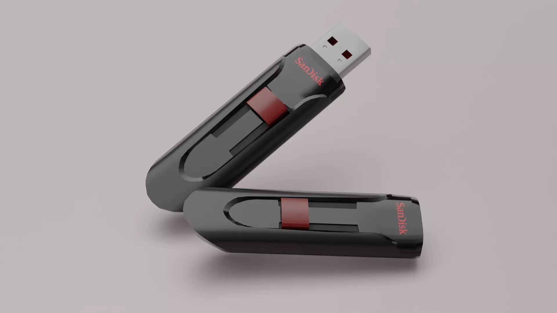 USB Memory Stick- Pendrive Low-poly 3D model_0