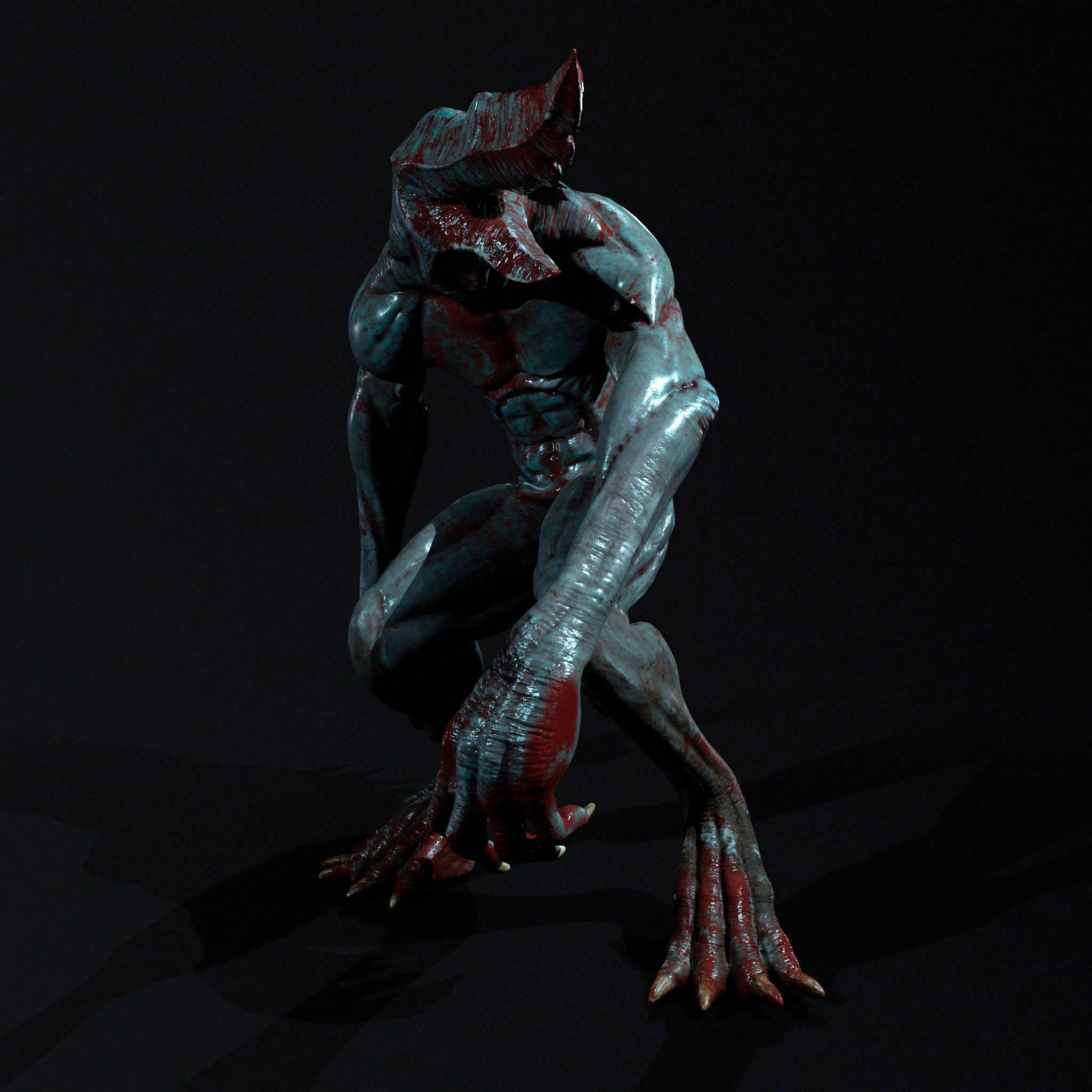 FEAR CREATURE - PRINTING3D - VIDEOGAMES Low-poly 3D model_5