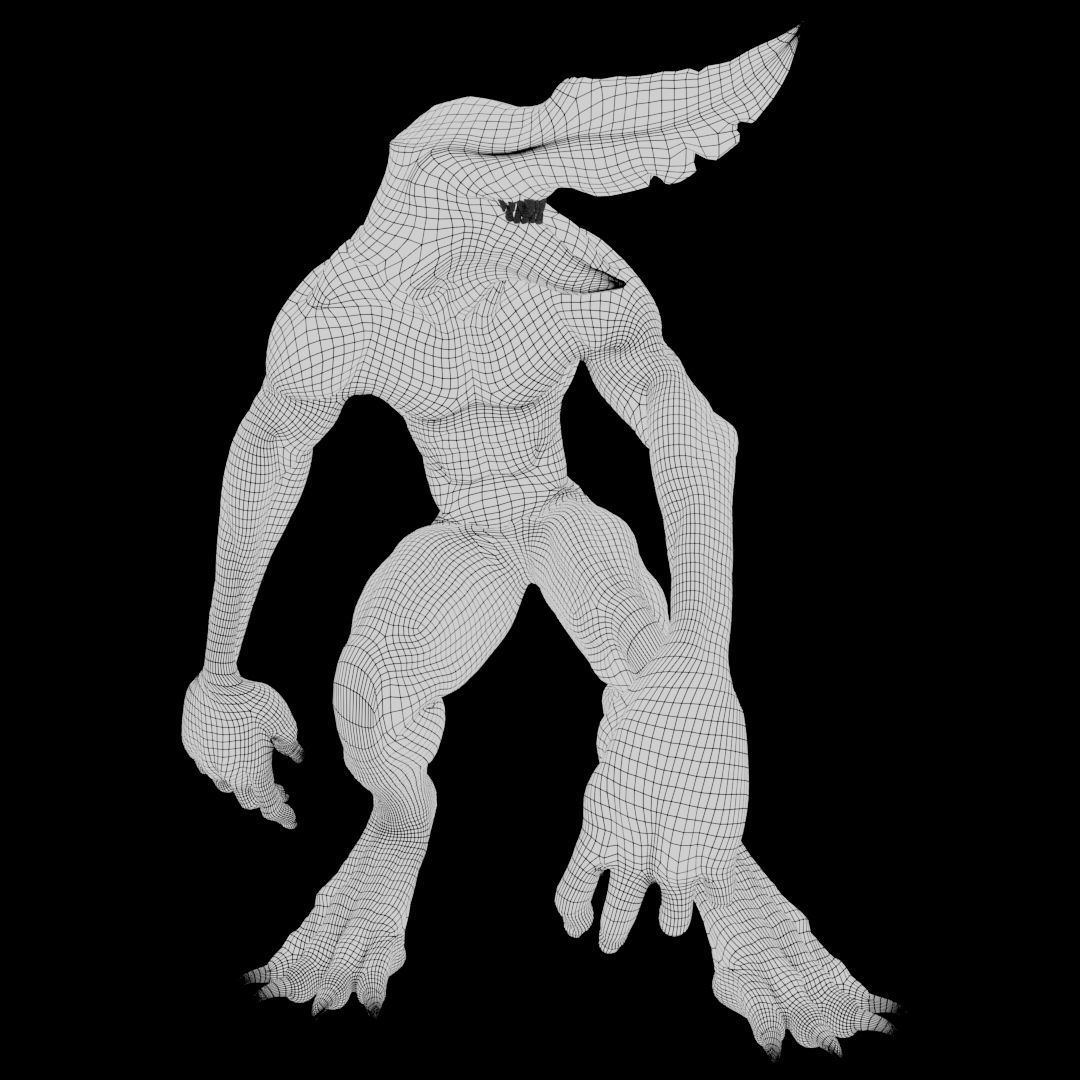 FEAR CREATURE - PRINTING3D - VIDEOGAMES Low-poly 3D model_10