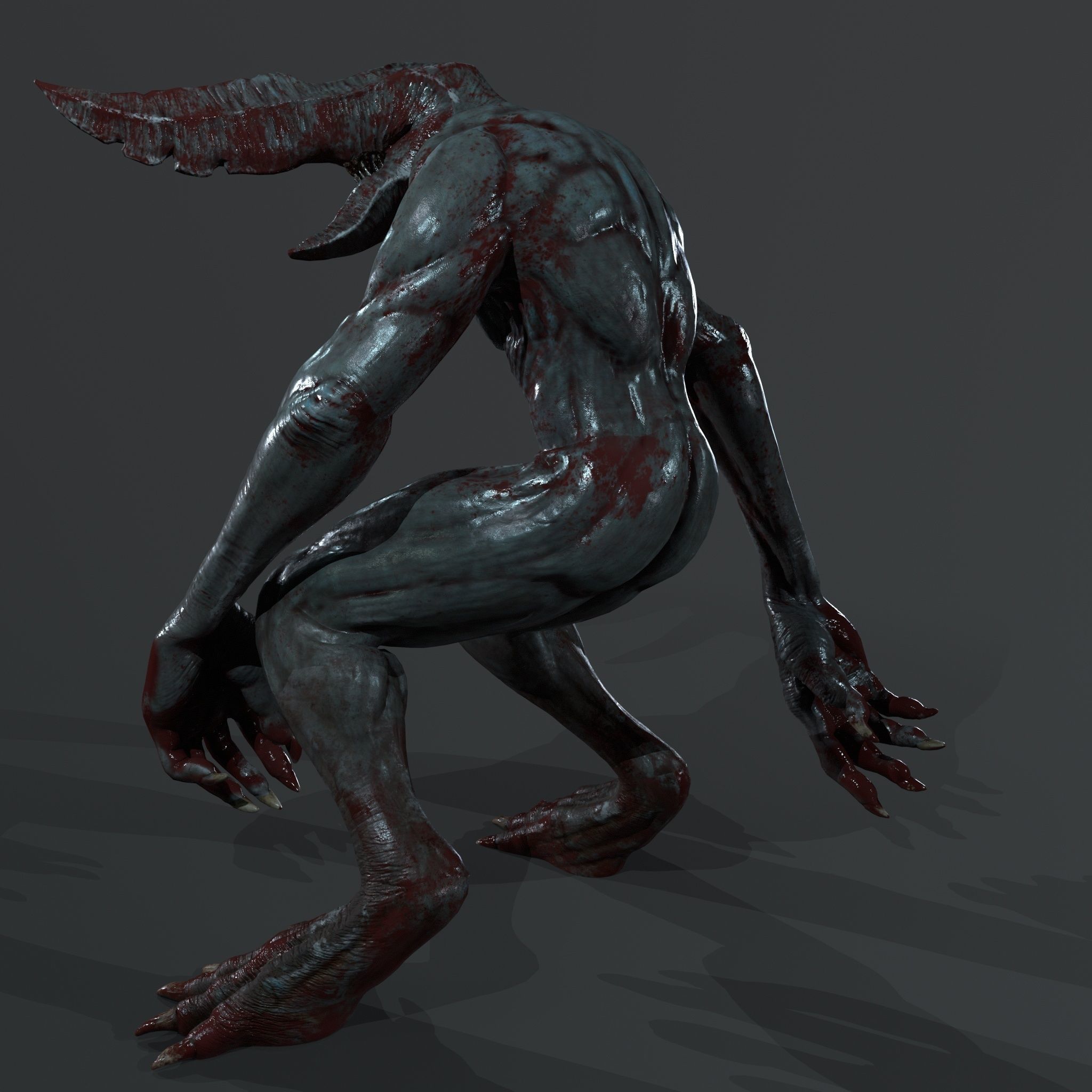 FEAR CREATURE - PRINTING3D - VIDEOGAMES Low-poly 3D model_15