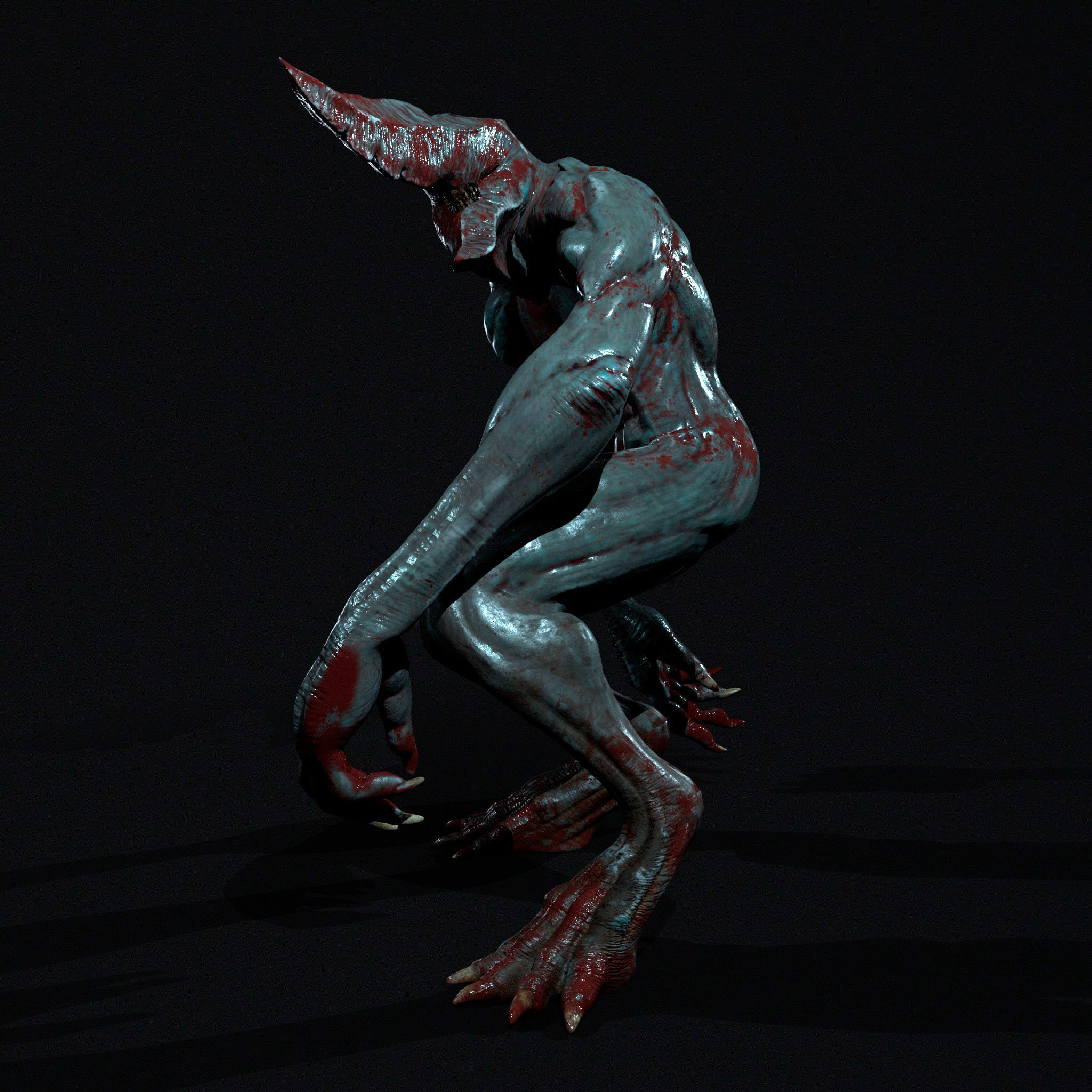 FEAR CREATURE - PRINTING3D - VIDEOGAMES Low-poly 3D model_3