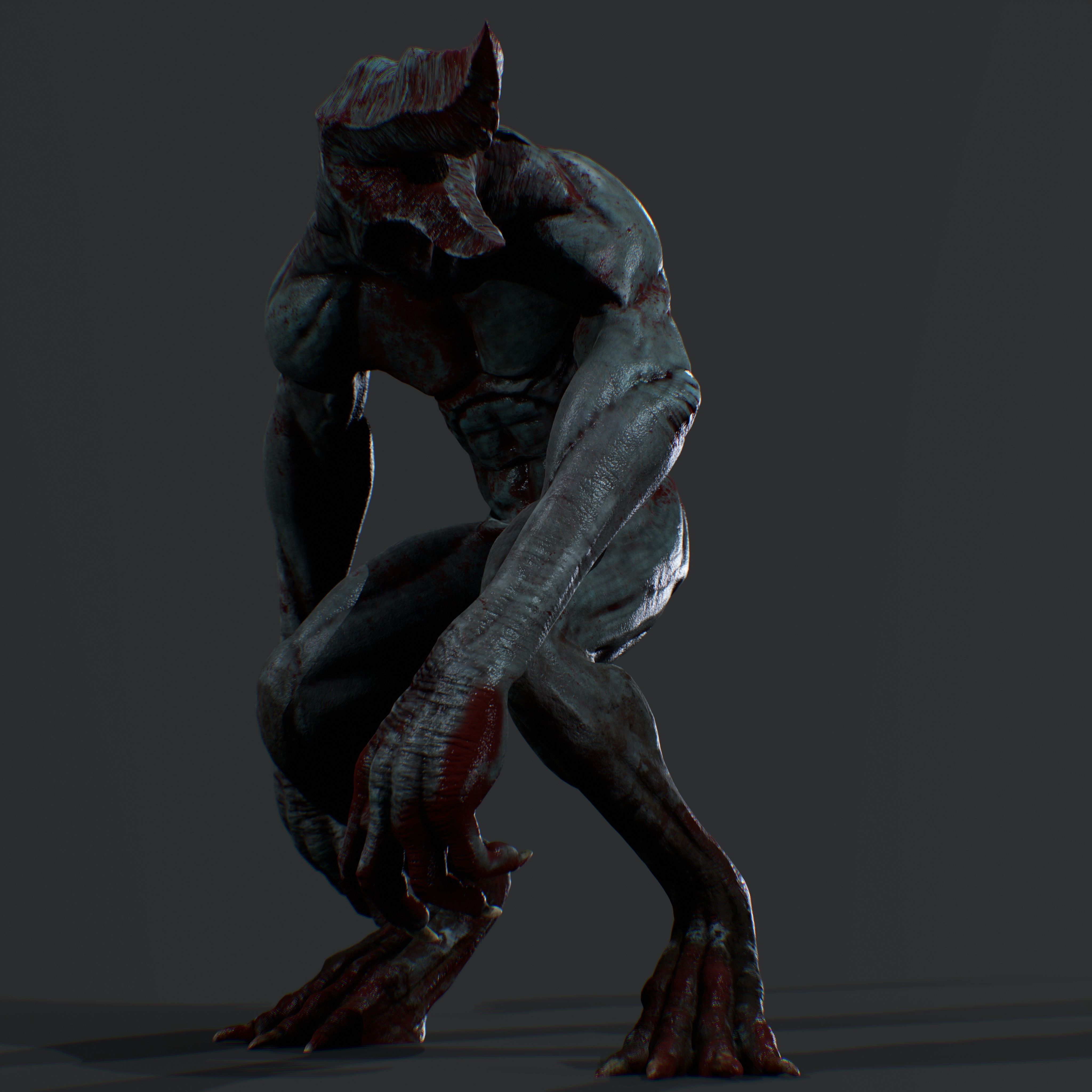 FEAR CREATURE - PRINTING3D - VIDEOGAMES Low-poly 3D model_4