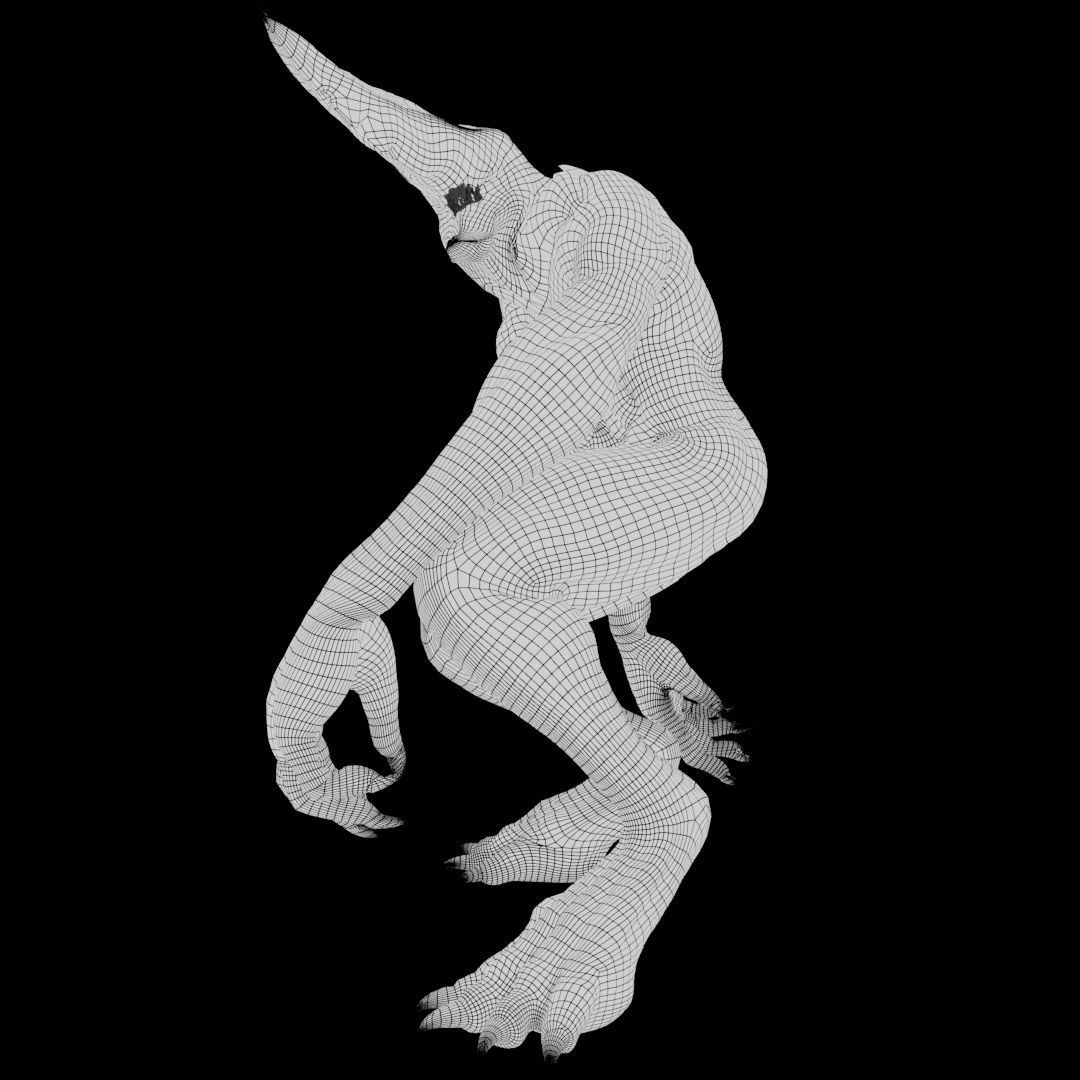 FEAR CREATURE - PRINTING3D - VIDEOGAMES Low-poly 3D model_9