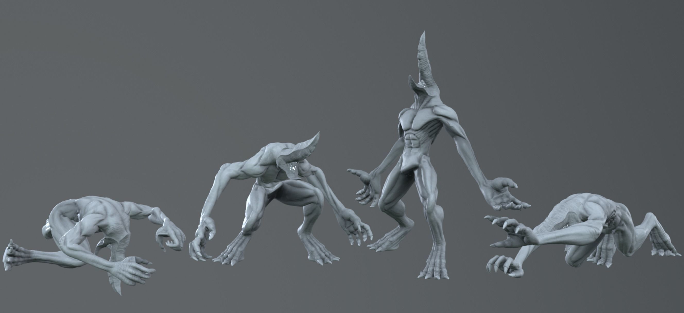 FEAR CREATURE - PRINTING3D - VIDEOGAMES Low-poly 3D model_14