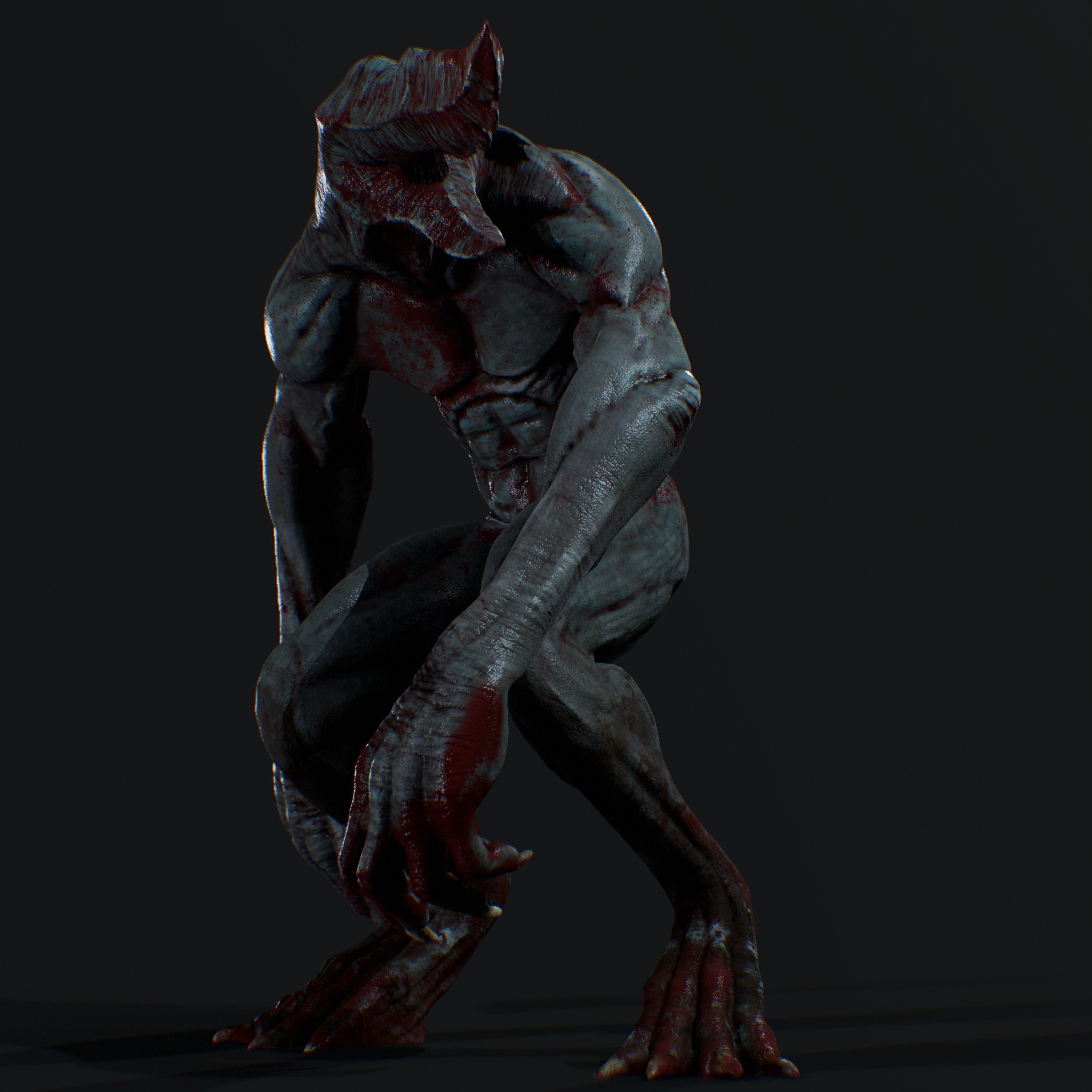 FEAR CREATURE - PRINTING3D - VIDEOGAMES Low-poly 3D model_6