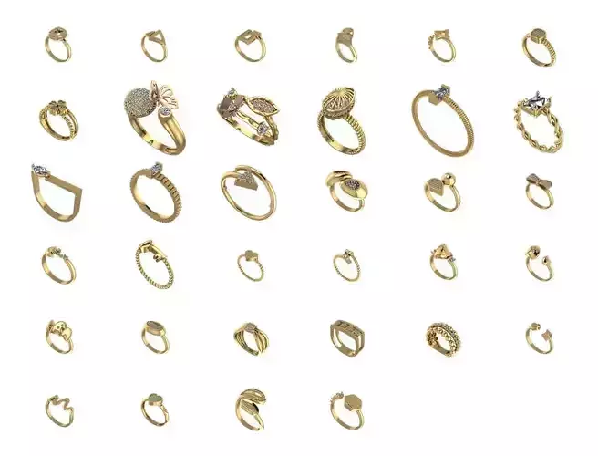 Hollow Rings Pack - 100 Models