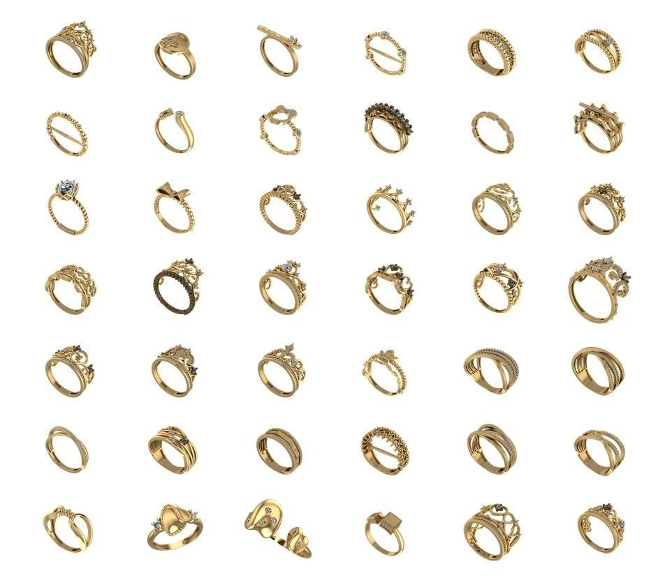 Hollow Rings Pack - 100 Models 3D print model_1