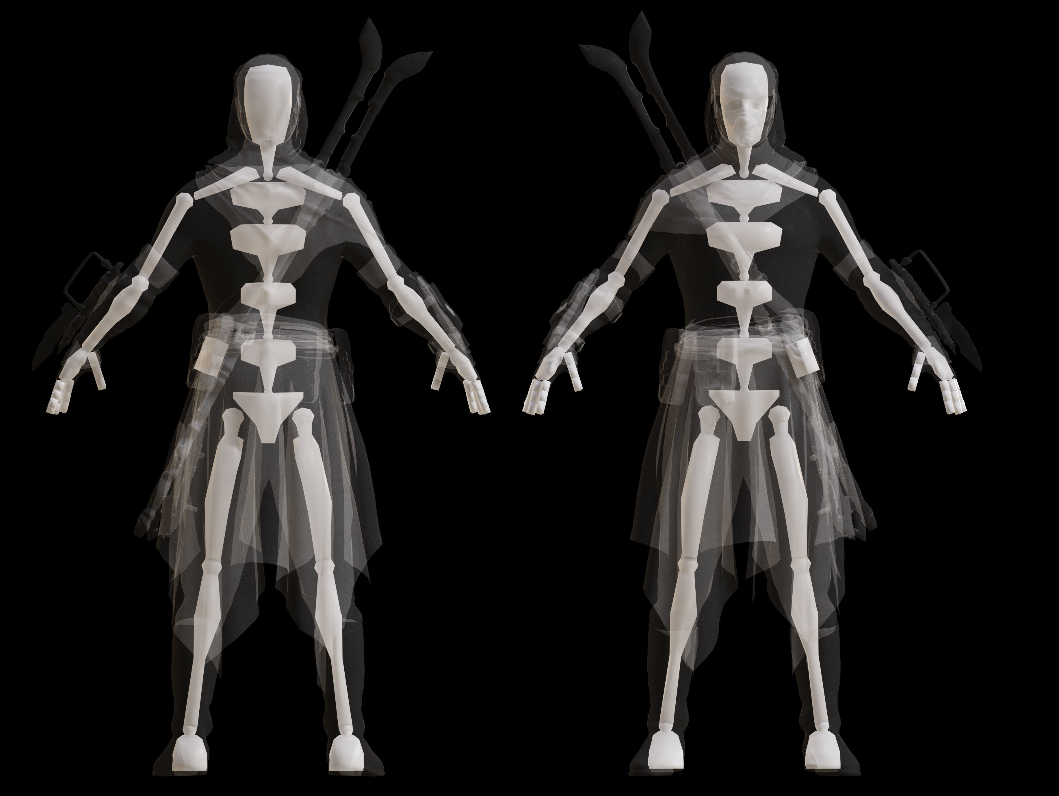 Post Apocalyptic Man Low-poly 3D model_10