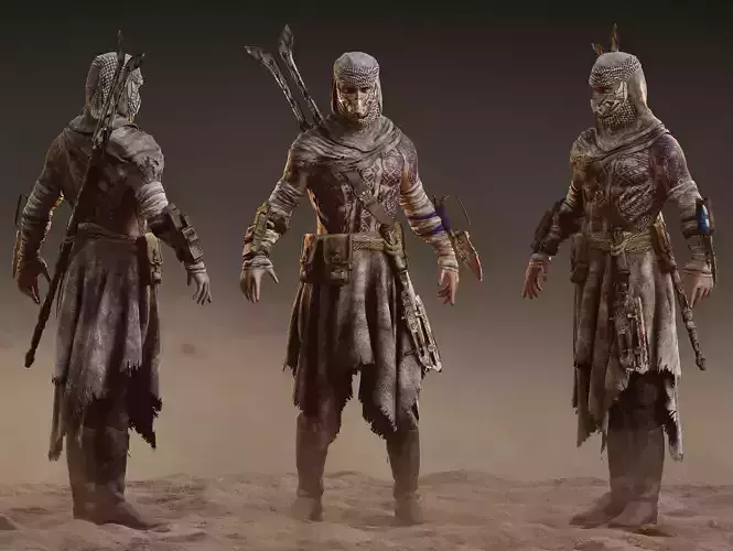 Post Apocalyptic Man Low-poly 3D model