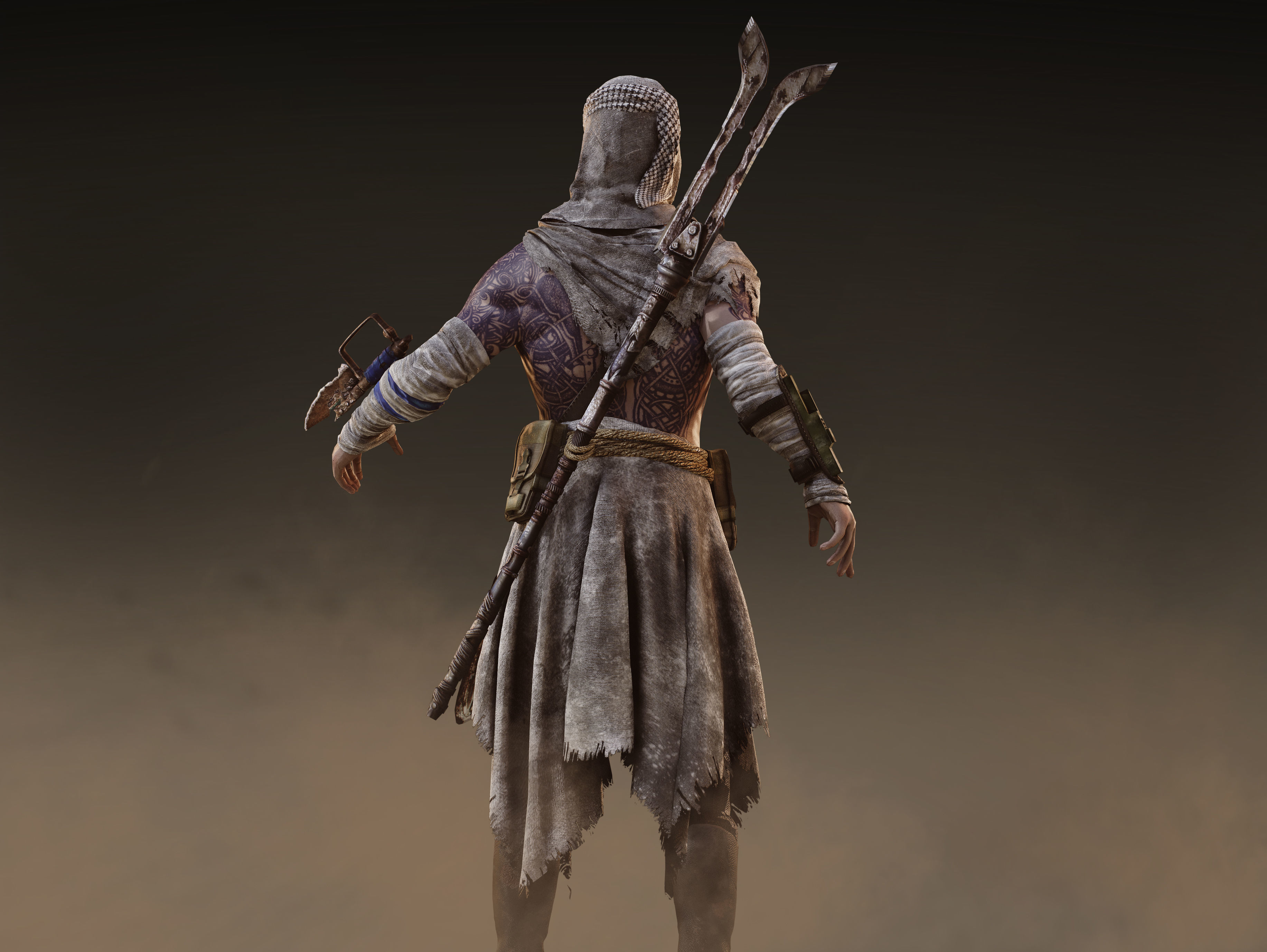 Post Apocalyptic Man Low-poly 3D model_8