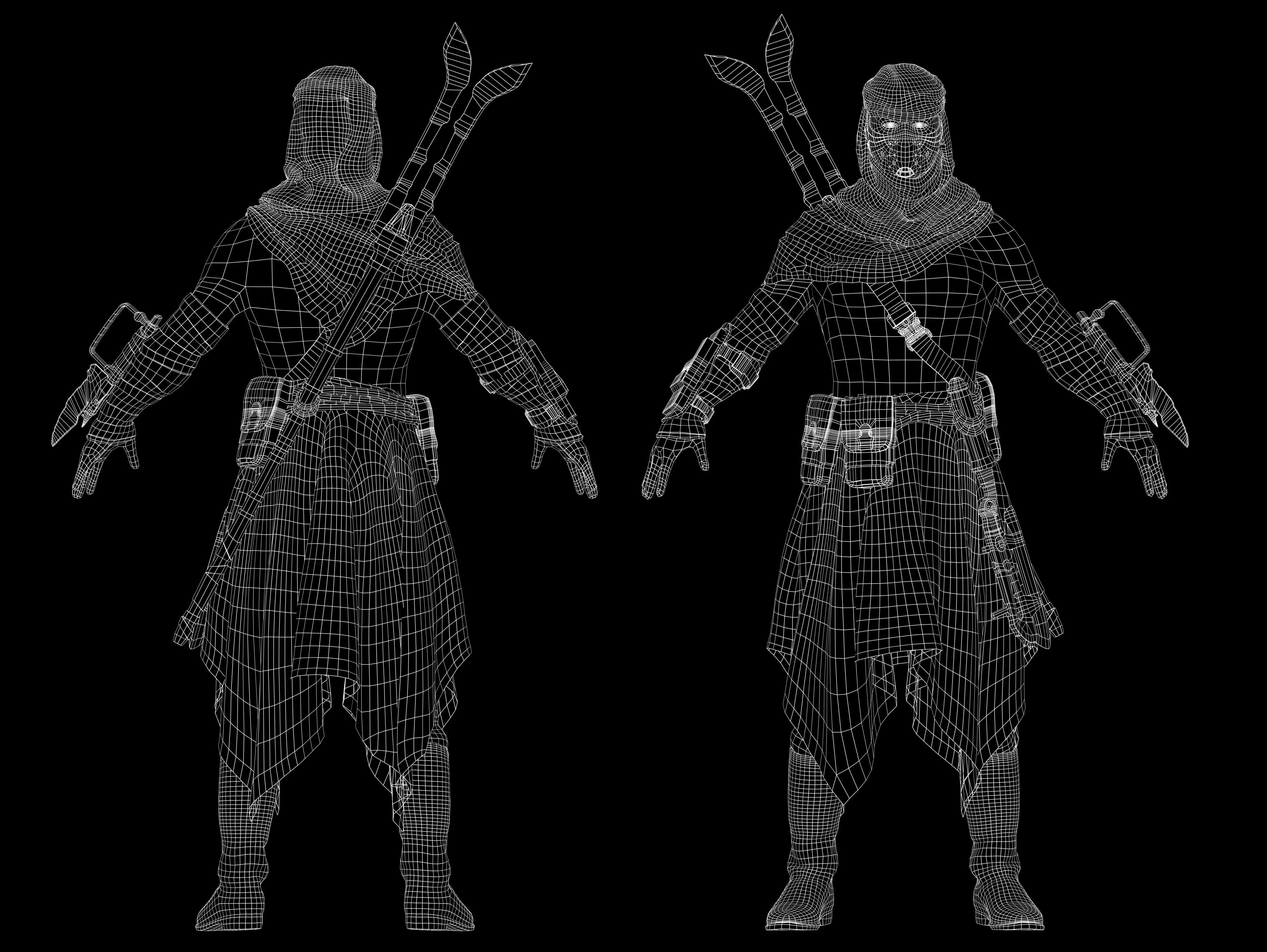 Post Apocalyptic Man Low-poly 3D model_11