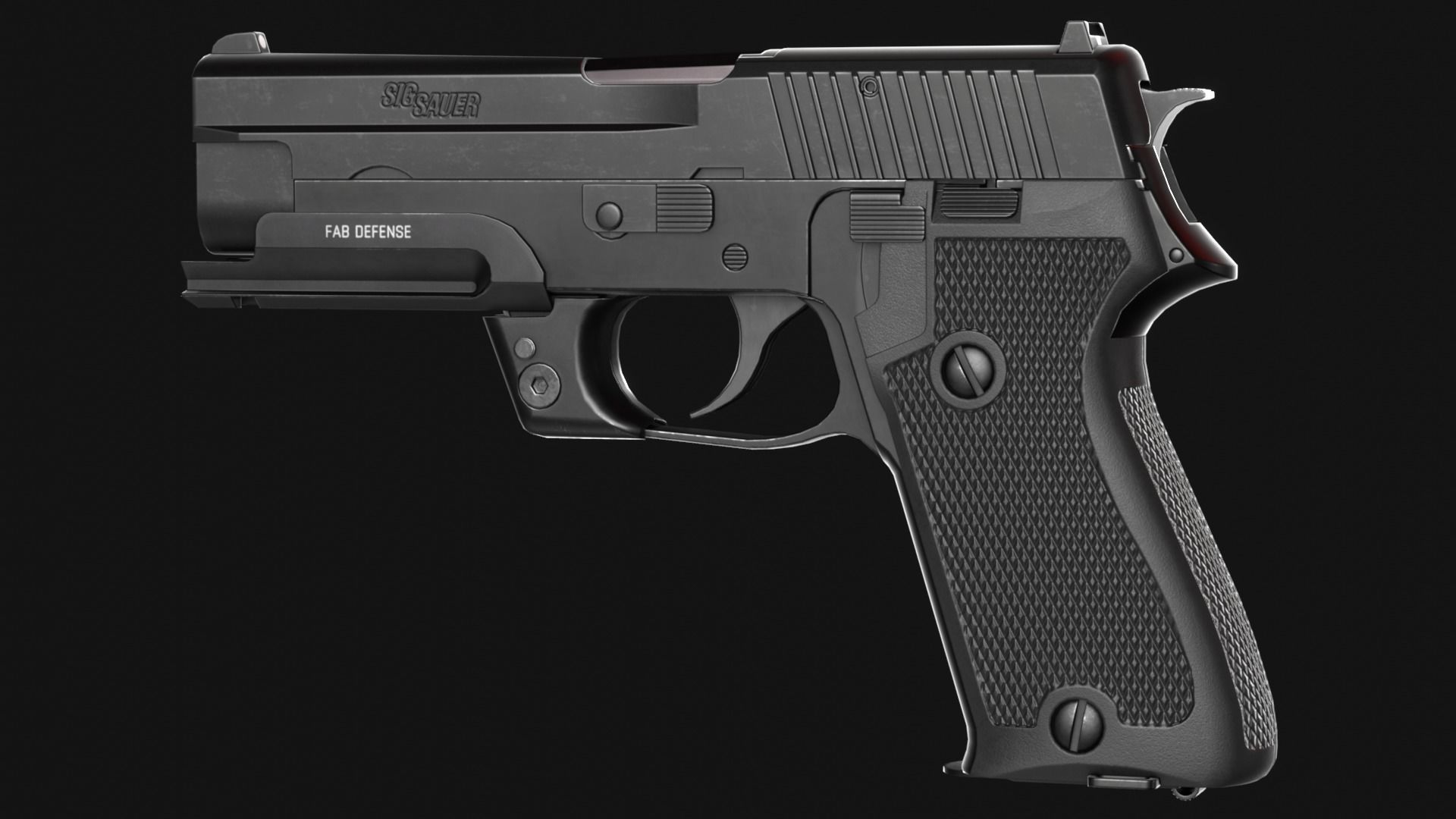 SIG Sauer P220 9mm - Pistole 75 - Minebea P9 - Game Asset Low-poly 3D model_6