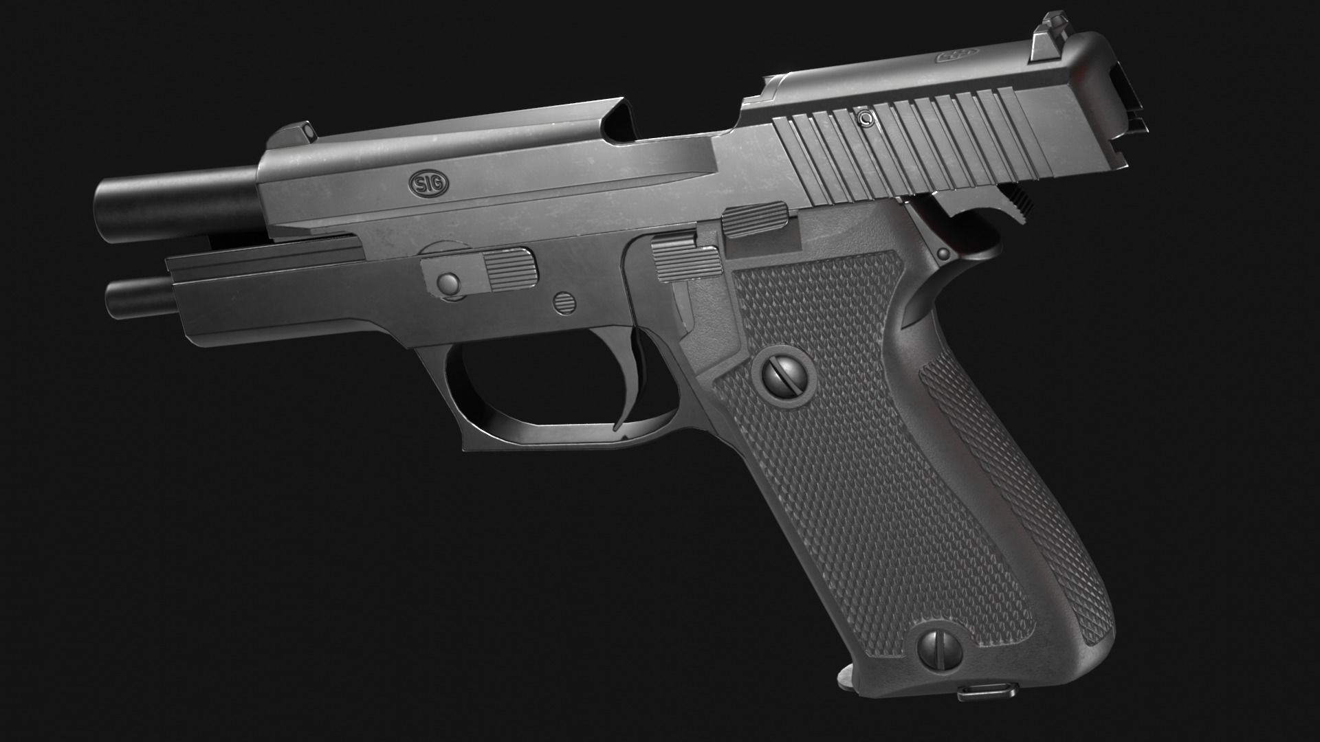 SIG Sauer P220 9mm - Pistole 75 - Minebea P9 - Game Asset Low-poly 3D model_10