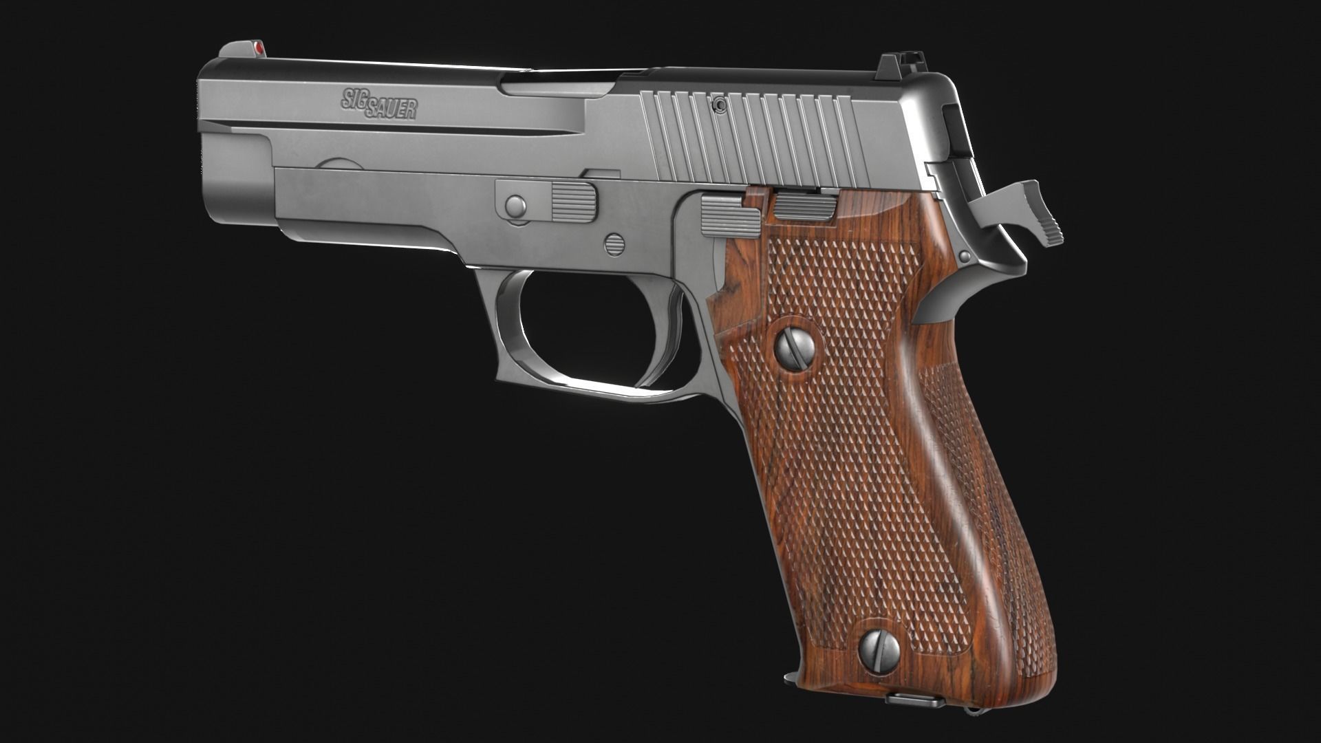 SIG Sauer P220 9mm - Pistole 75 - Minebea P9 - Game Asset Low-poly 3D model_9