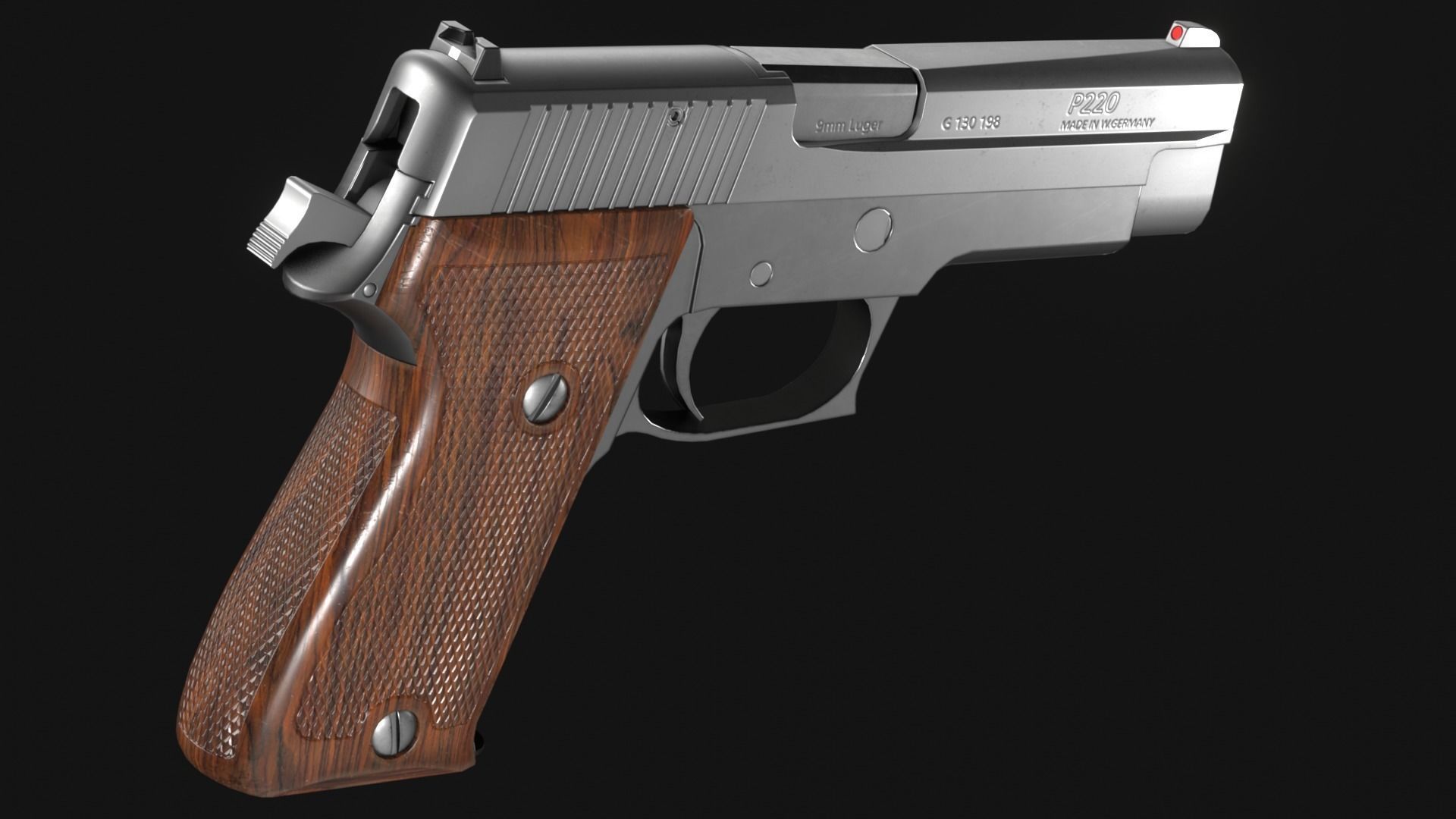 SIG Sauer P220 9mm - Pistole 75 - Minebea P9 - Game Asset Low-poly 3D model_8