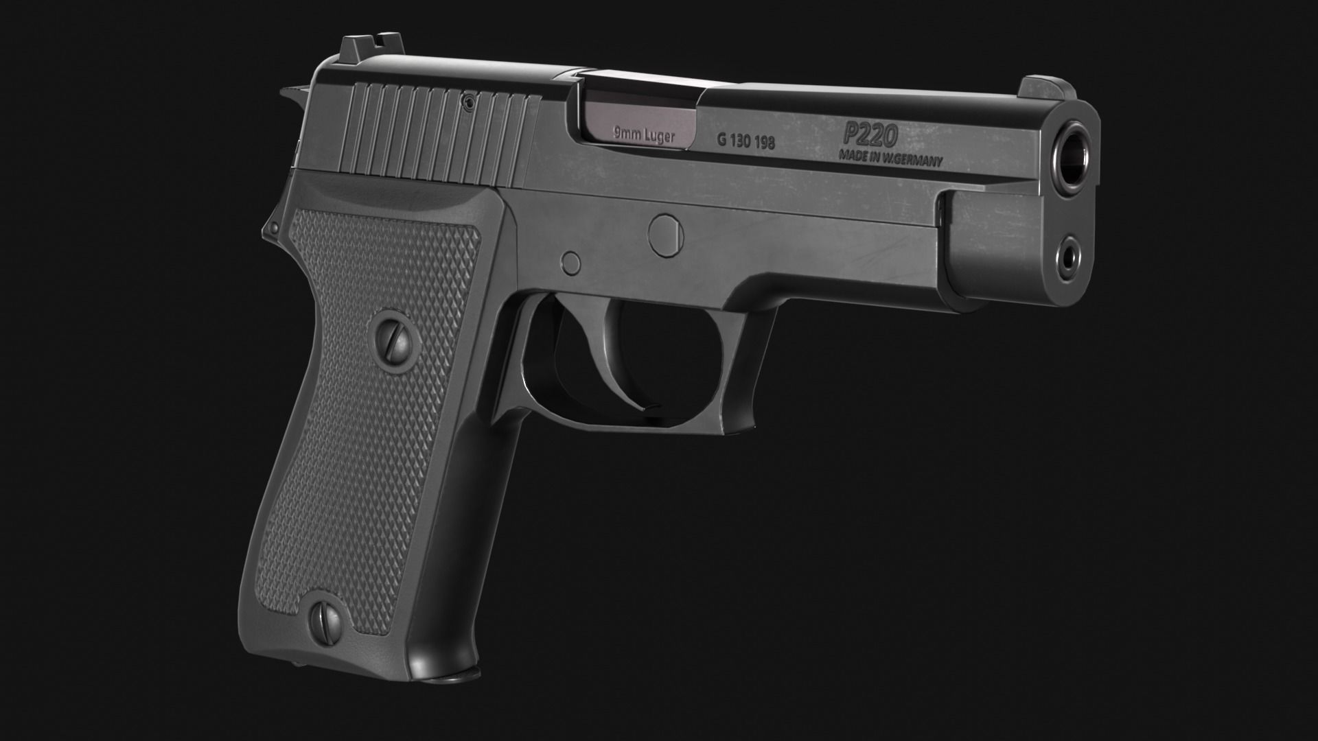 SIG Sauer P220 9mm - Pistole 75 - Minebea P9 - Game Asset Low-poly 3D model_7