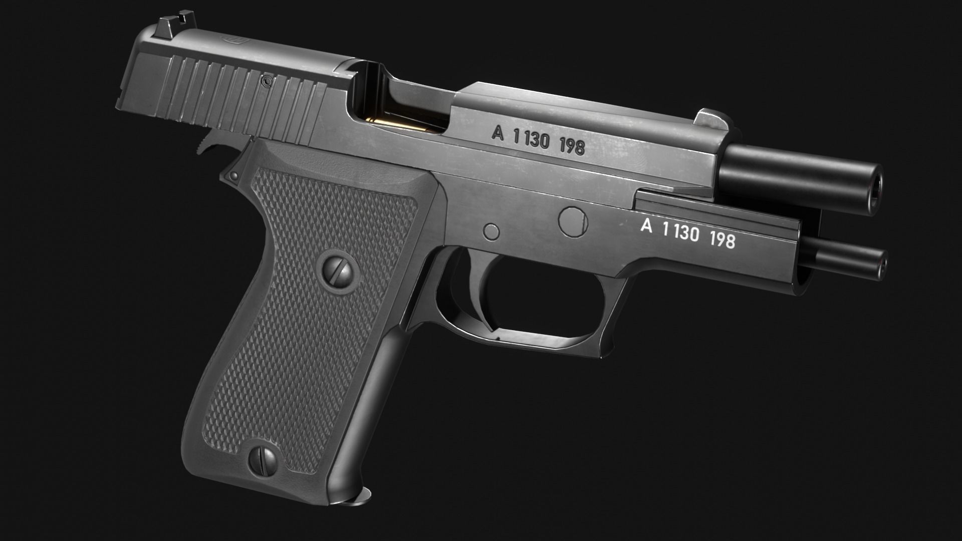 SIG Sauer P220 9mm - Pistole 75 - Minebea P9 - Game Asset Low-poly 3D model_11