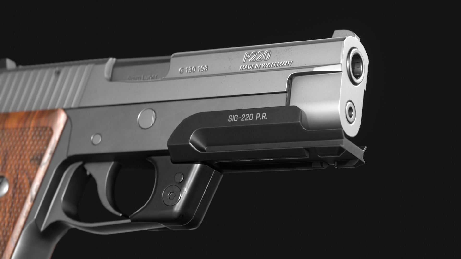 SIG Sauer P220 9mm - Pistole 75 - Minebea P9 - Game Asset Low-poly 3D model_5