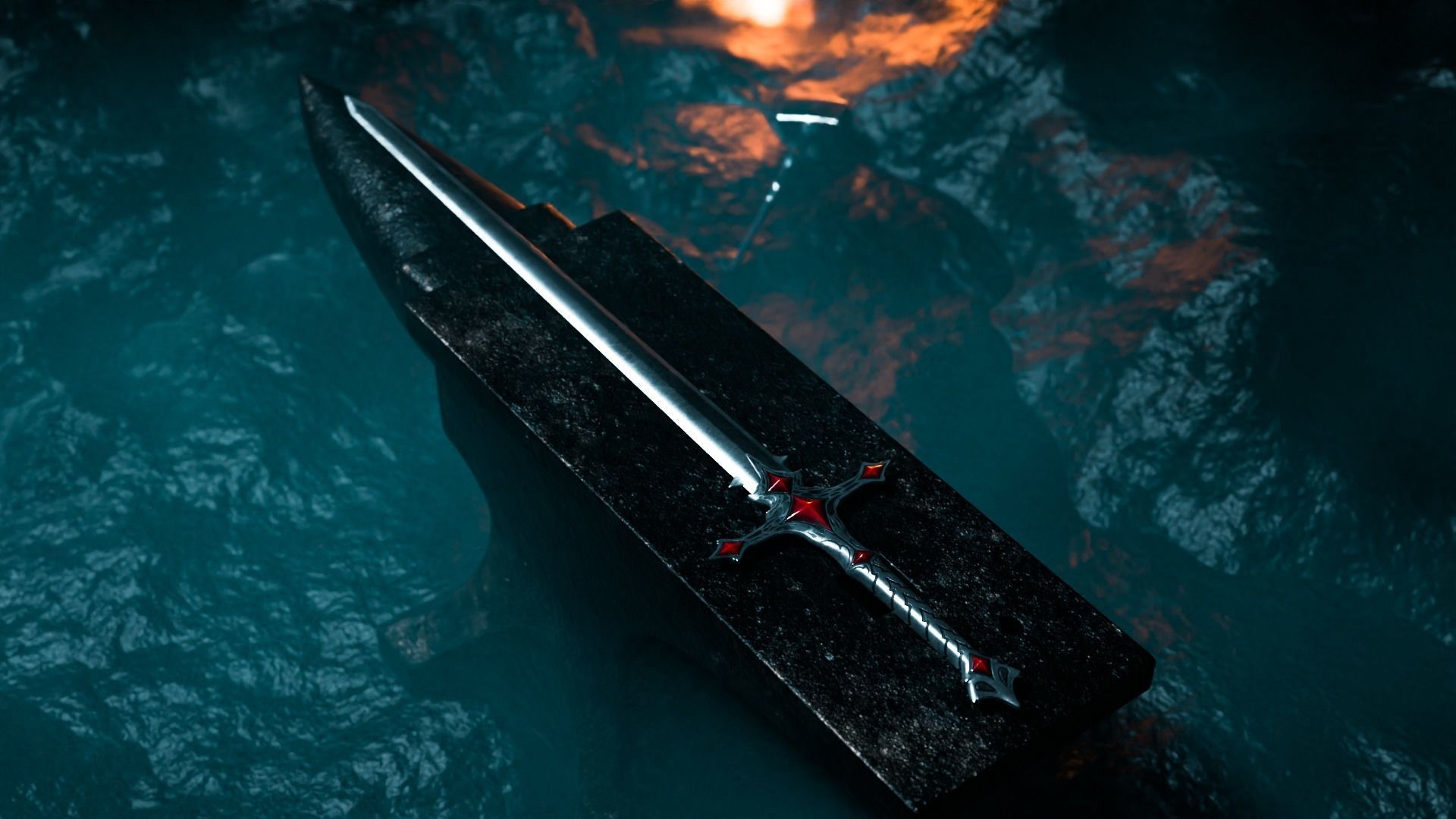 Essessas Unholy Sword Low-poly 3D model_1