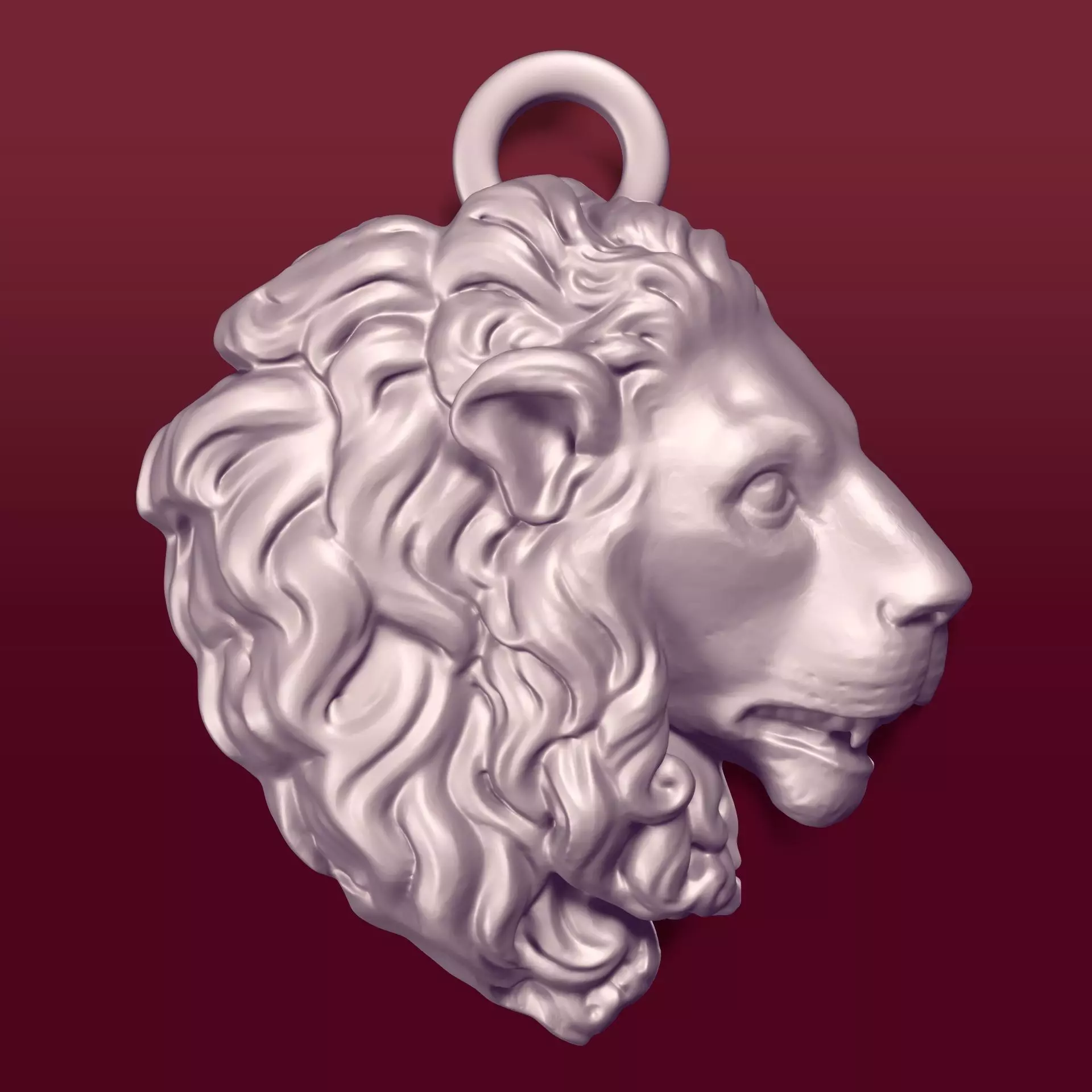 Lion Head Pendant 3D print model