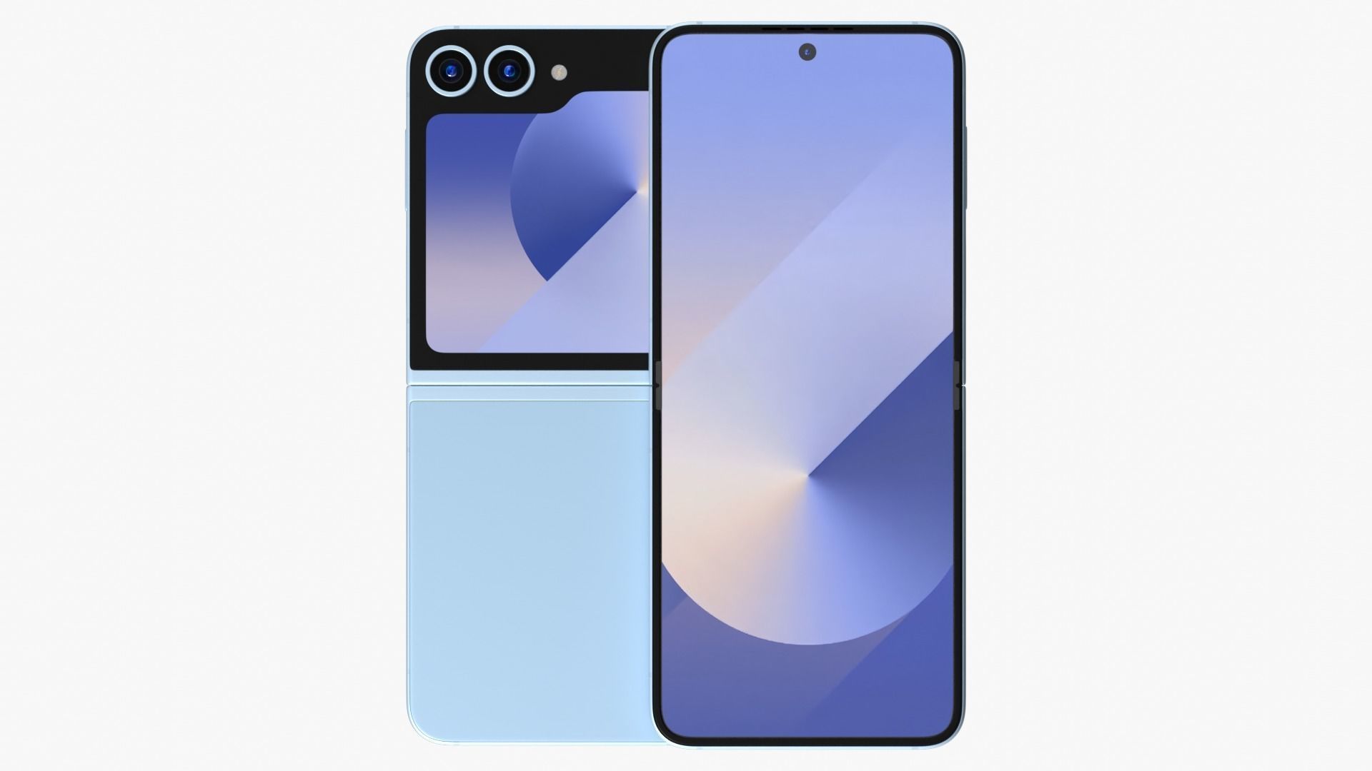 Samsung Galaxy Z Flip 6 Blue Low-poly 3D model_2