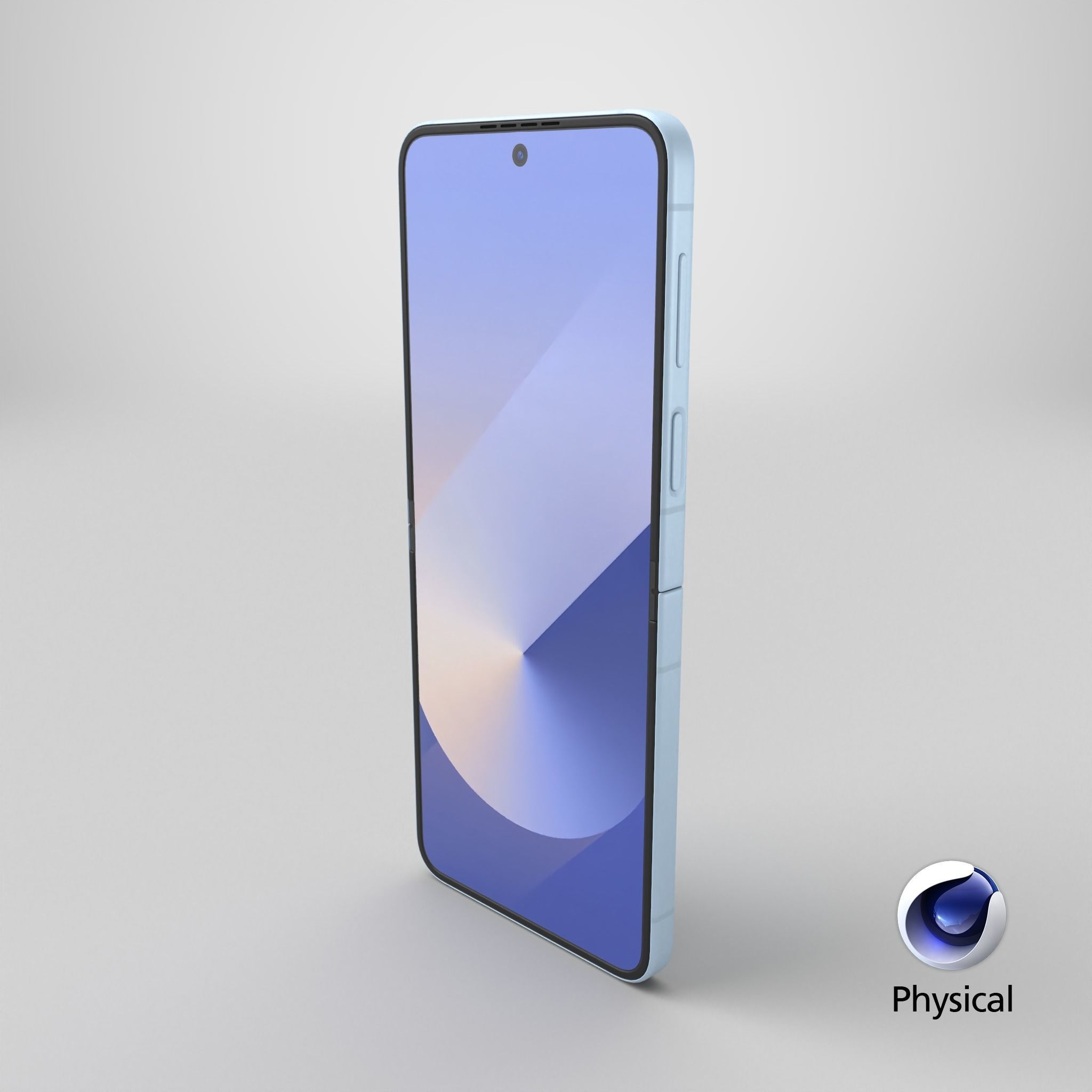 Samsung Galaxy Z Flip 6 Blue Low-poly 3D model_21