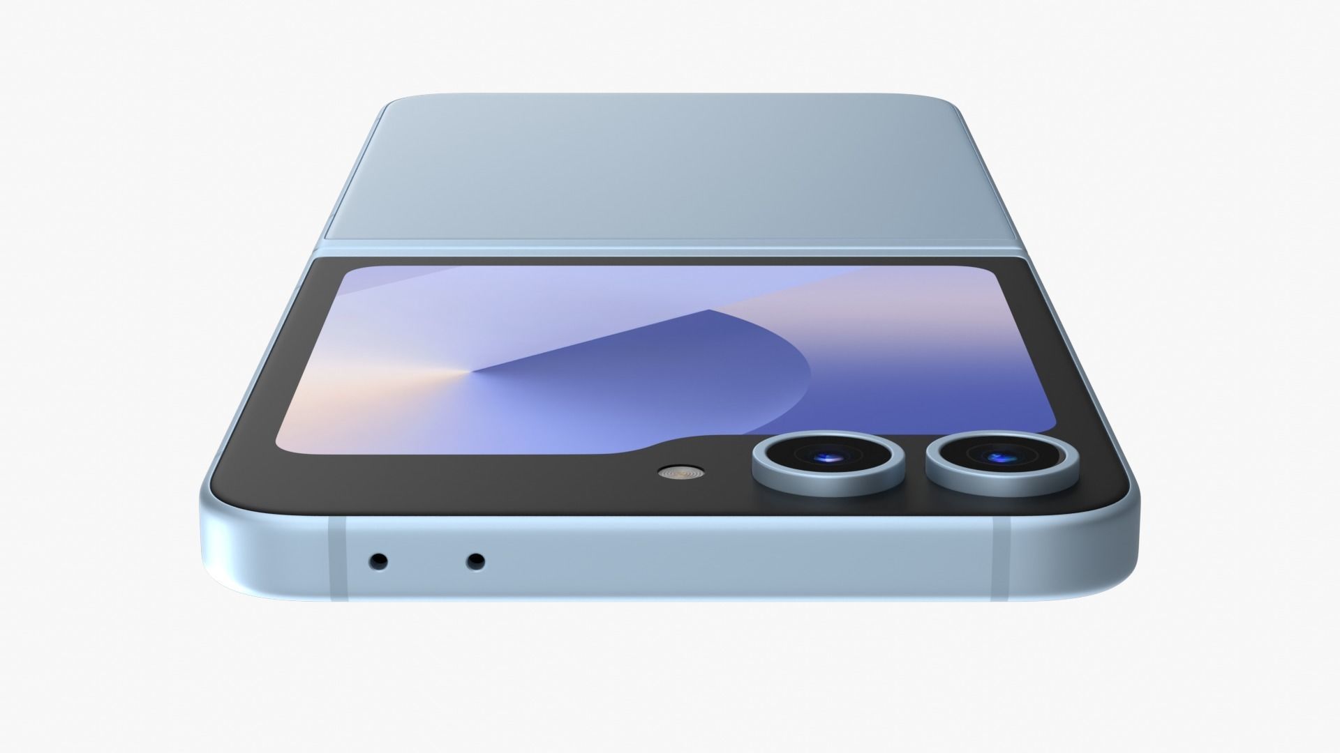 Samsung Galaxy Z Flip 6 Blue Low-poly 3D model_5