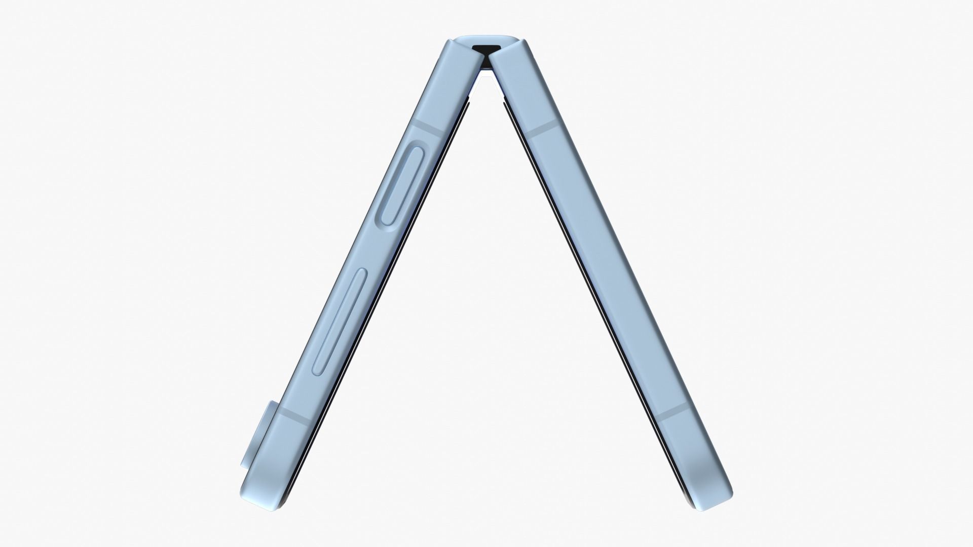 Samsung Galaxy Z Flip 6 Blue Low-poly 3D model_7