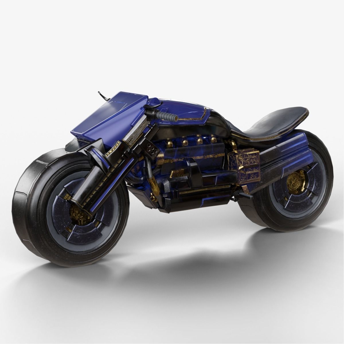 Futuristic Muscle Motorcycle - Andromeda Bike Low-poly 3D model_19