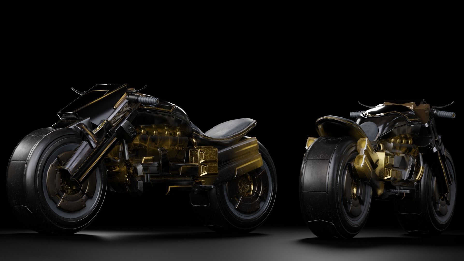 Futuristic Muscle Motorcycle - Andromeda Bike Low-poly 3D model_10