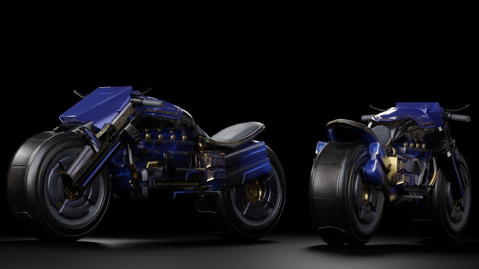 Futuristic Muscle Motorcycle - Andromeda Bike Low-poly 3D model_9