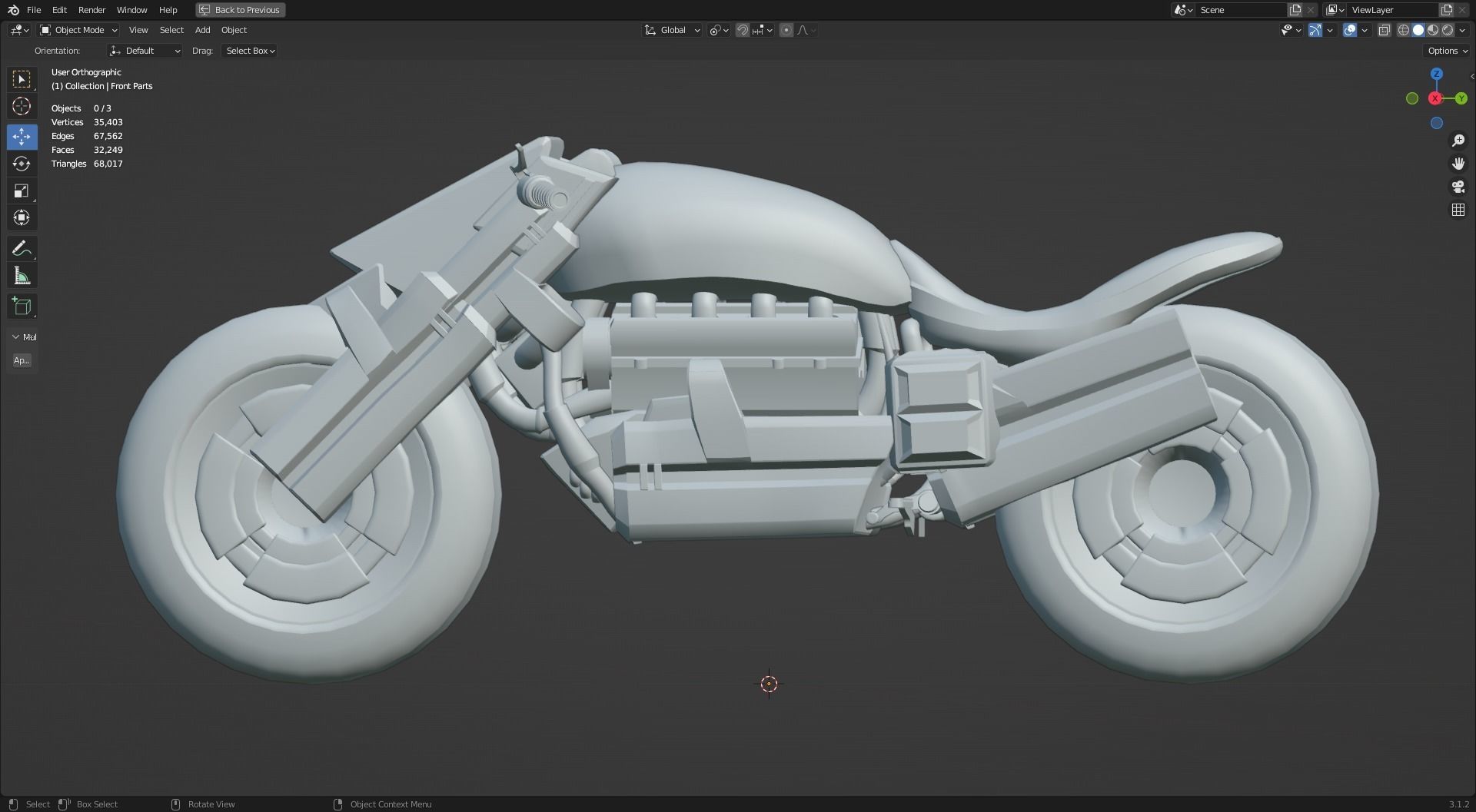 Futuristic Muscle Motorcycle - Andromeda Bike Low-poly 3D model_14