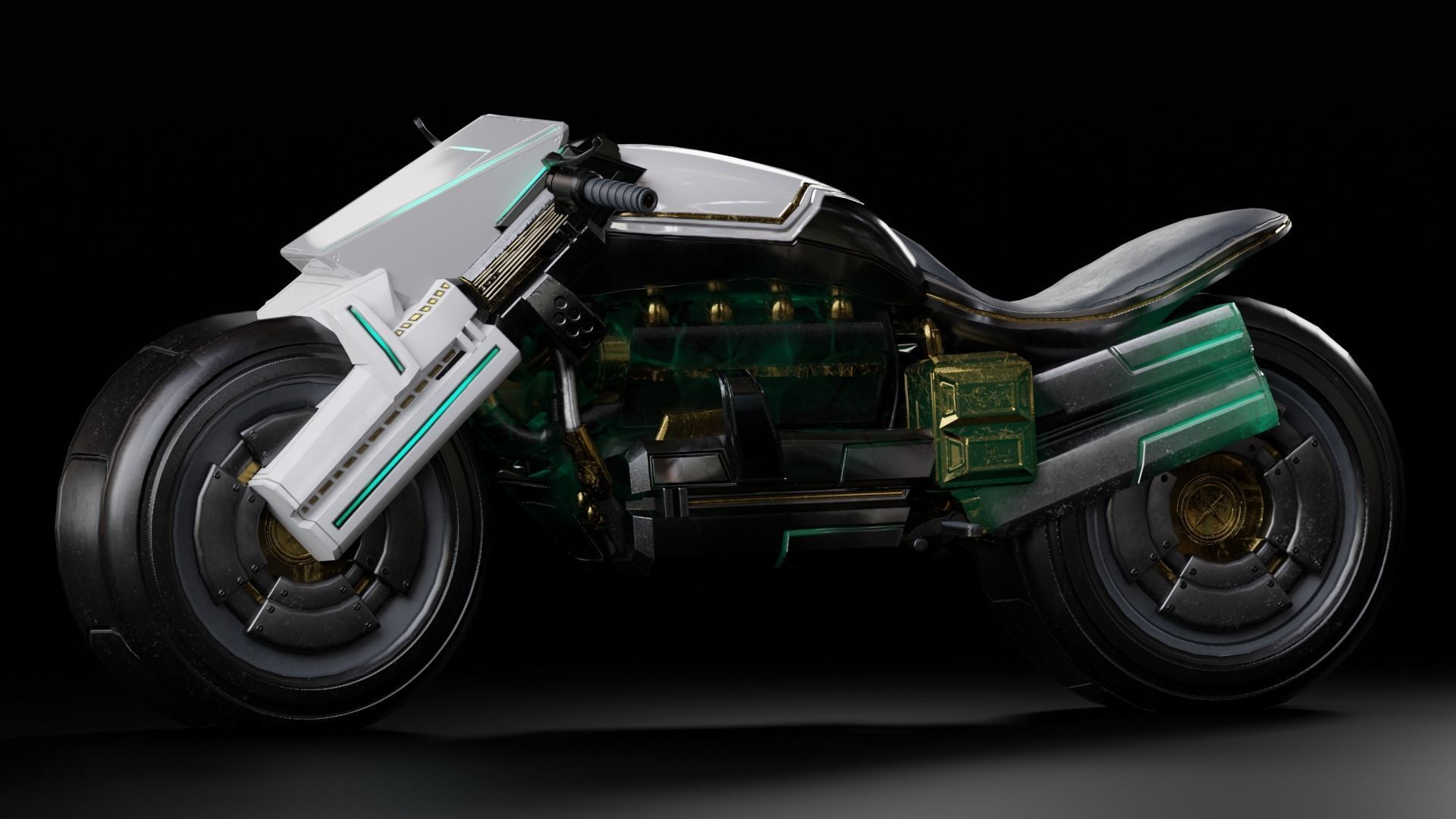 Futuristic Muscle Motorcycle - Andromeda Bike Low-poly 3D model_5