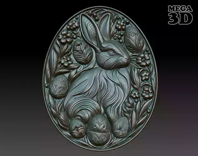 Easter Bunny basrelief 09 240713 3D print model