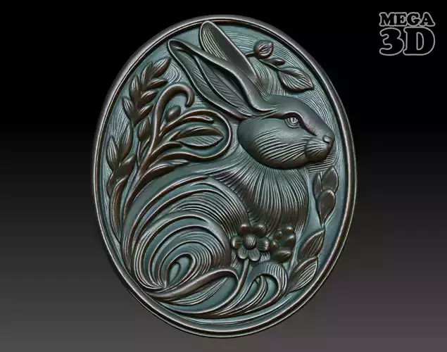 Easter Bunny basrelief 08 240713 3D print model