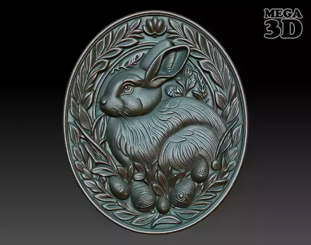 Easter Bunny basrelief 07 240713 3D print model