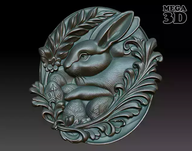 Easter Bunny basrelief 06 240713 3D print model