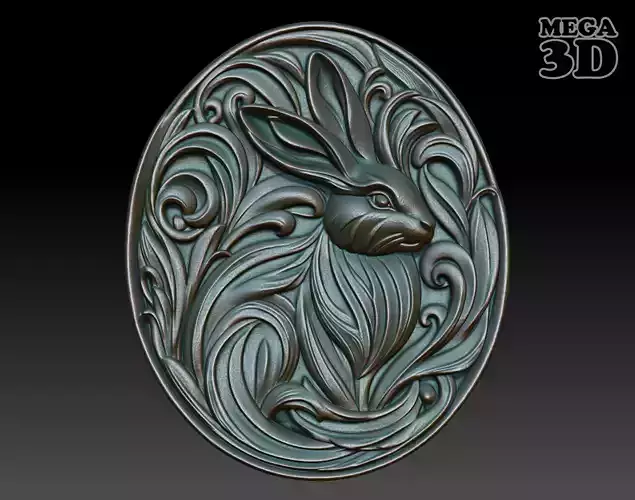Easter Bunny basrelief 05 240713 3D print model