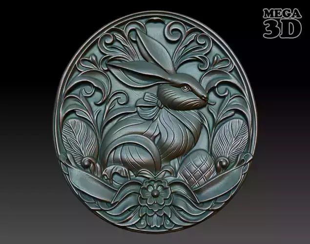 Easter Bunny basrelief 04 240713 3D print model