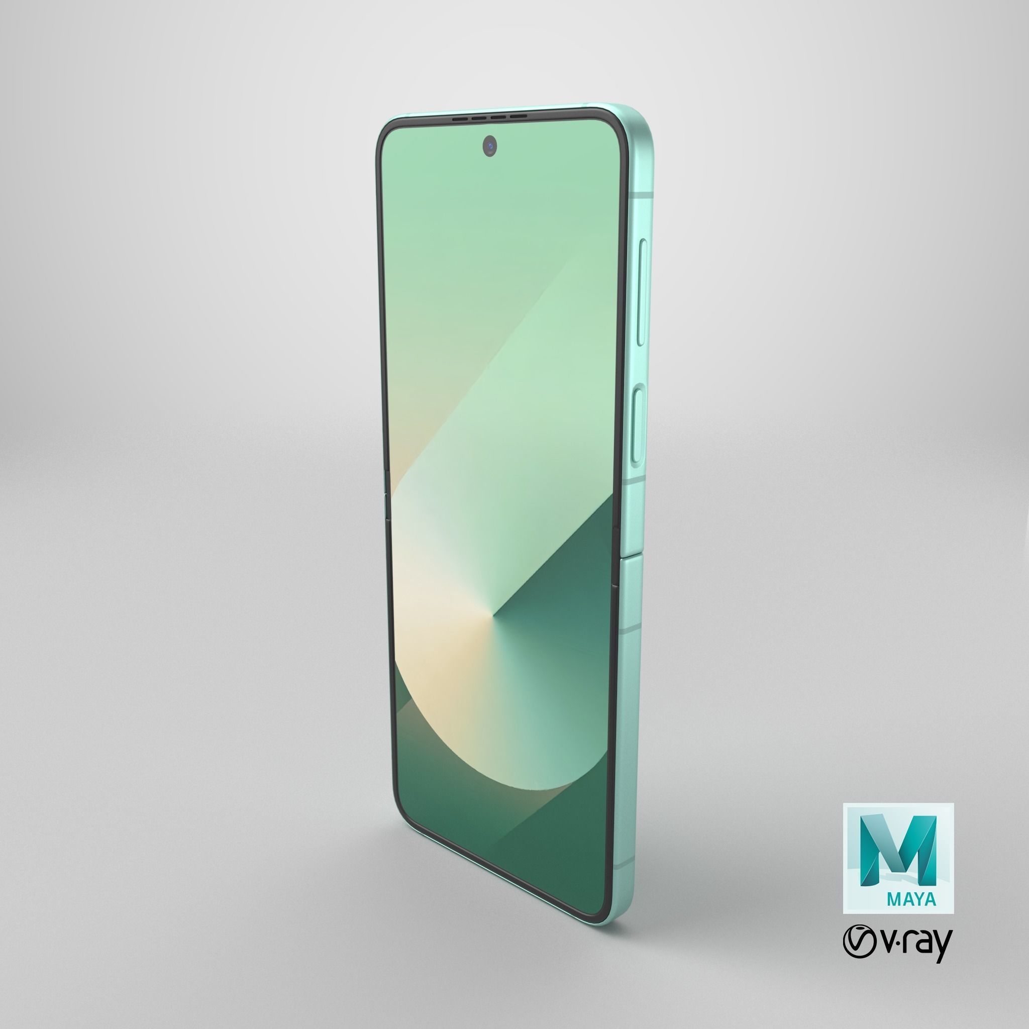 Samsung Galaxy Z Flip 6 Mint Low-poly 3D model_25