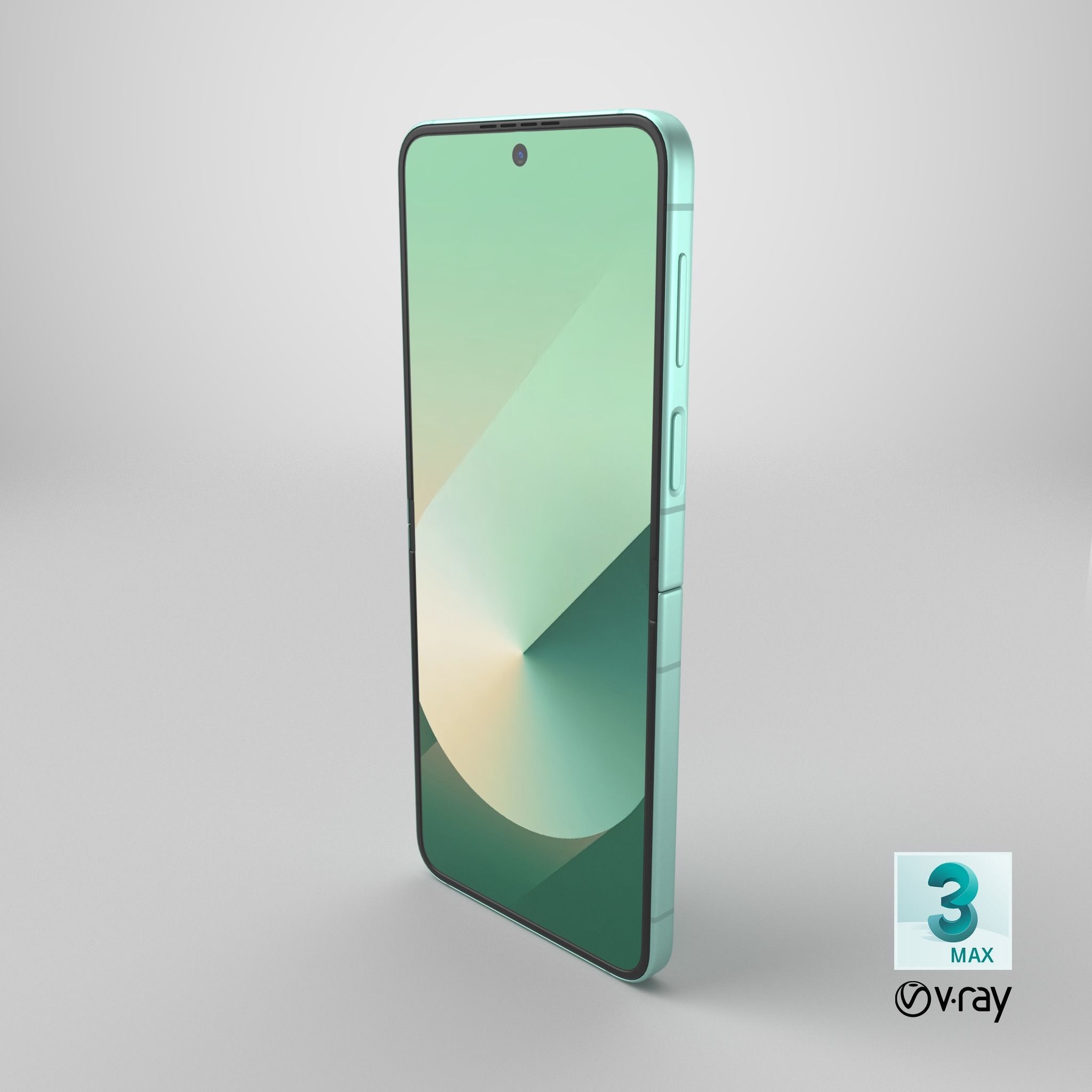 Samsung Galaxy Z Flip 6 Mint Low-poly 3D model_23