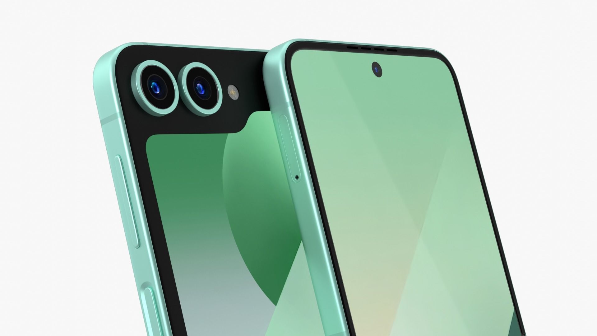 Samsung Galaxy Z Flip 6 Mint Low-poly 3D model_4