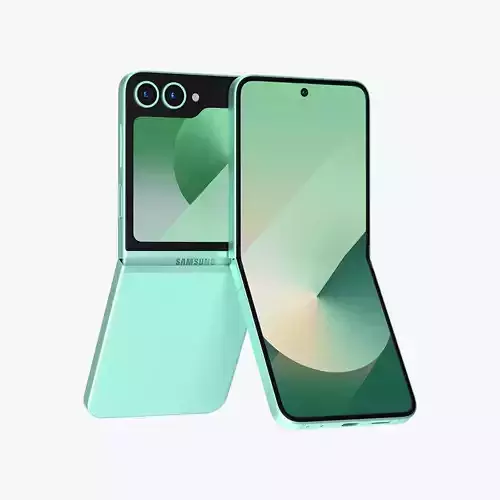 Samsung Galaxy Z Flip 6 Mint Low-poly 3D model