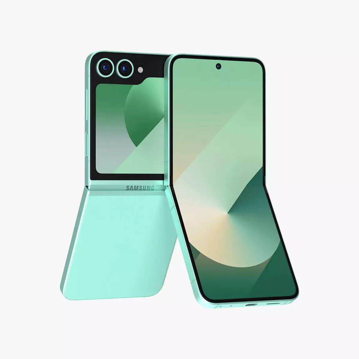 Samsung Galaxy Z Flip 6 Mint Low-poly 3D model_0