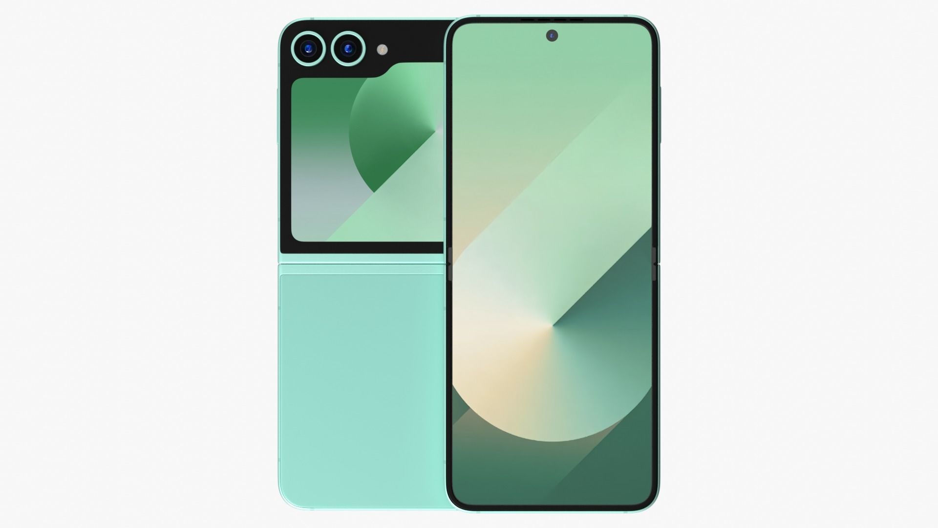 Samsung Galaxy Z Flip 6 Mint Low-poly 3D model_2