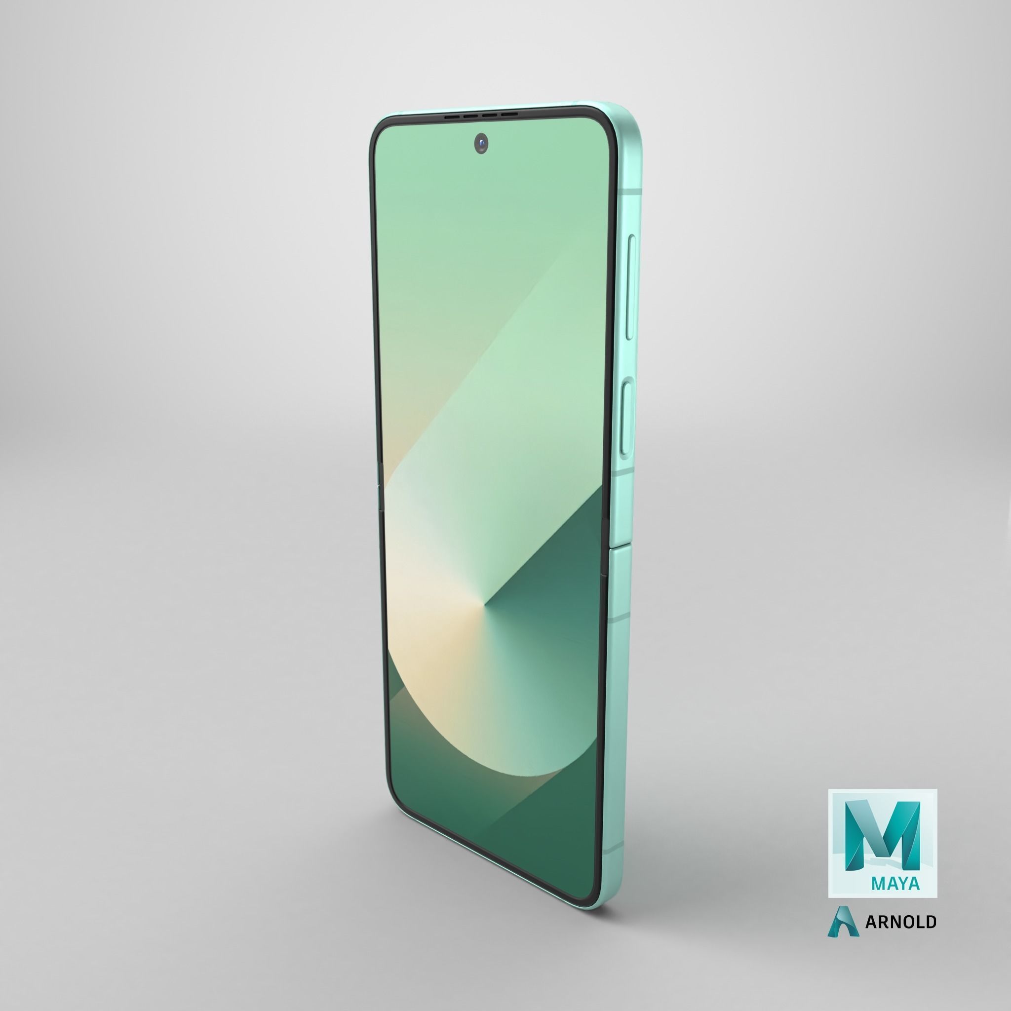 Samsung Galaxy Z Flip 6 Mint Low-poly 3D model_24