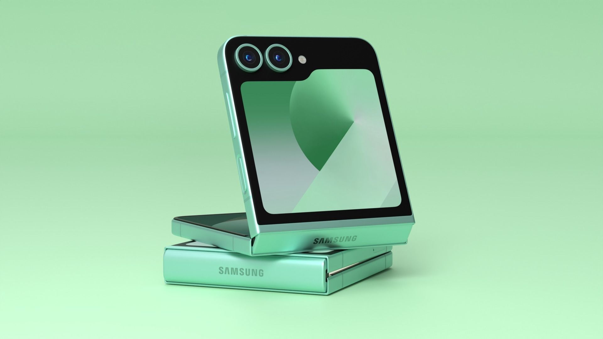 Samsung Galaxy Z Flip 6 Mint Low-poly 3D model_6