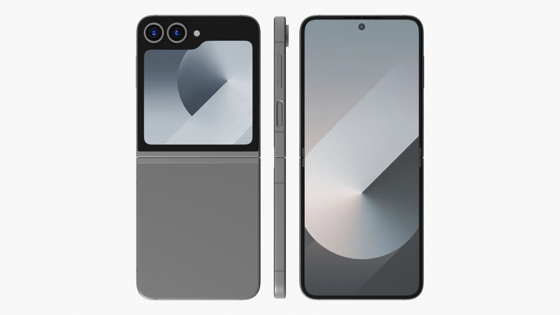 Samsung Galaxy Z Flip 6 Silver Shadow Low-poly 3D model_3